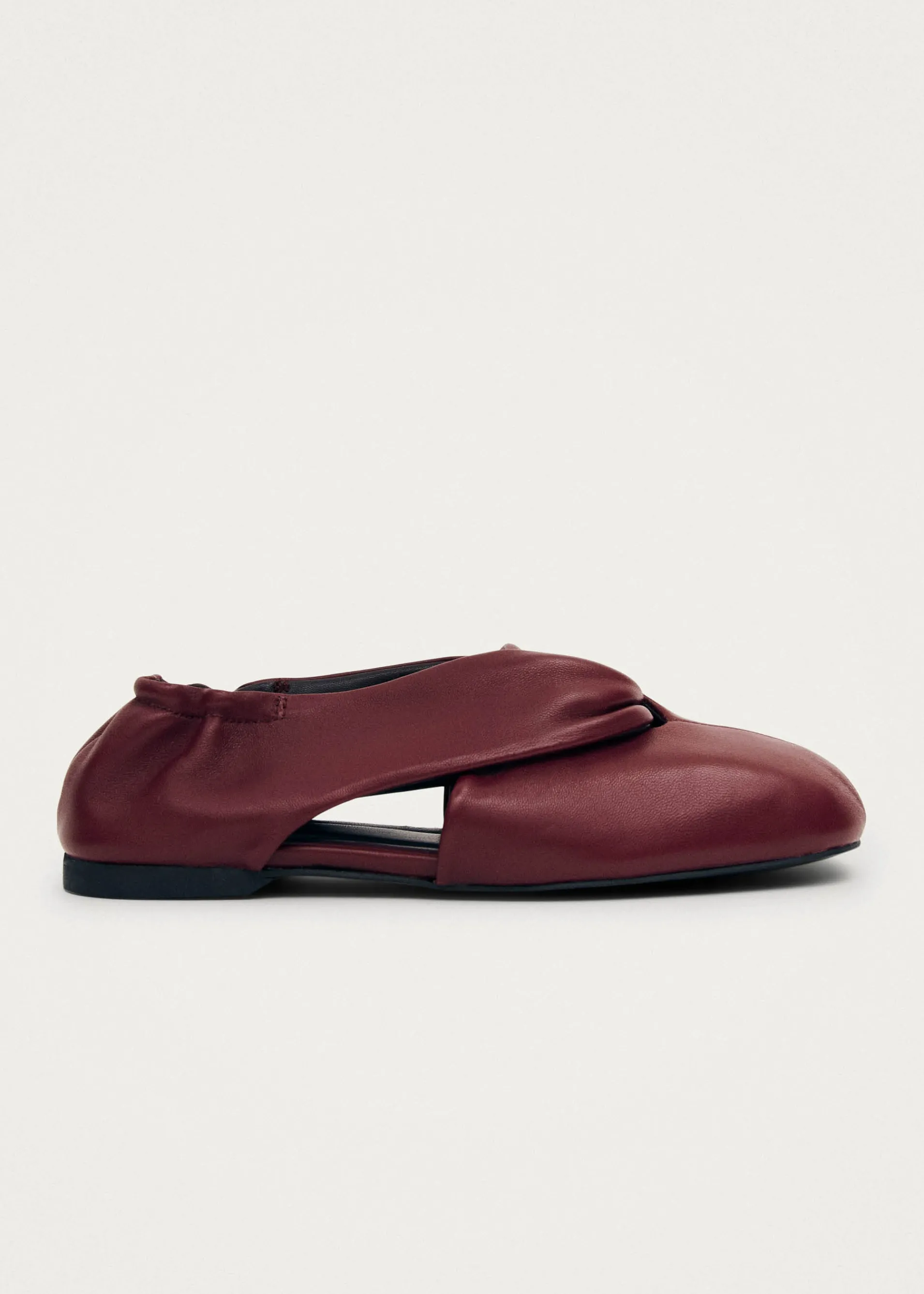 New Alaula Ballerines en Cuir Bordeaux Ballerines