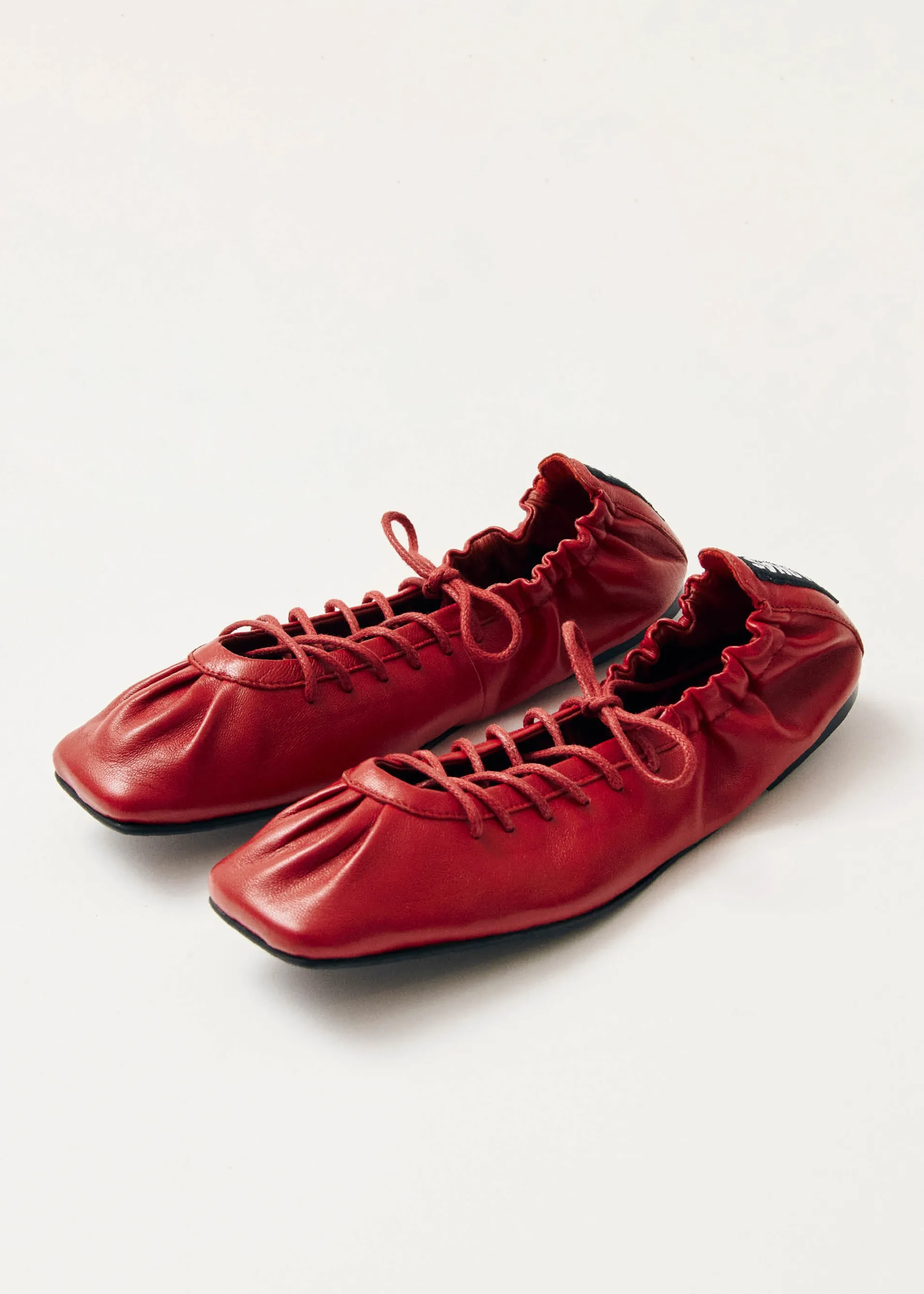 New Aureline Ballerines en Cuir Rouge Ballerines