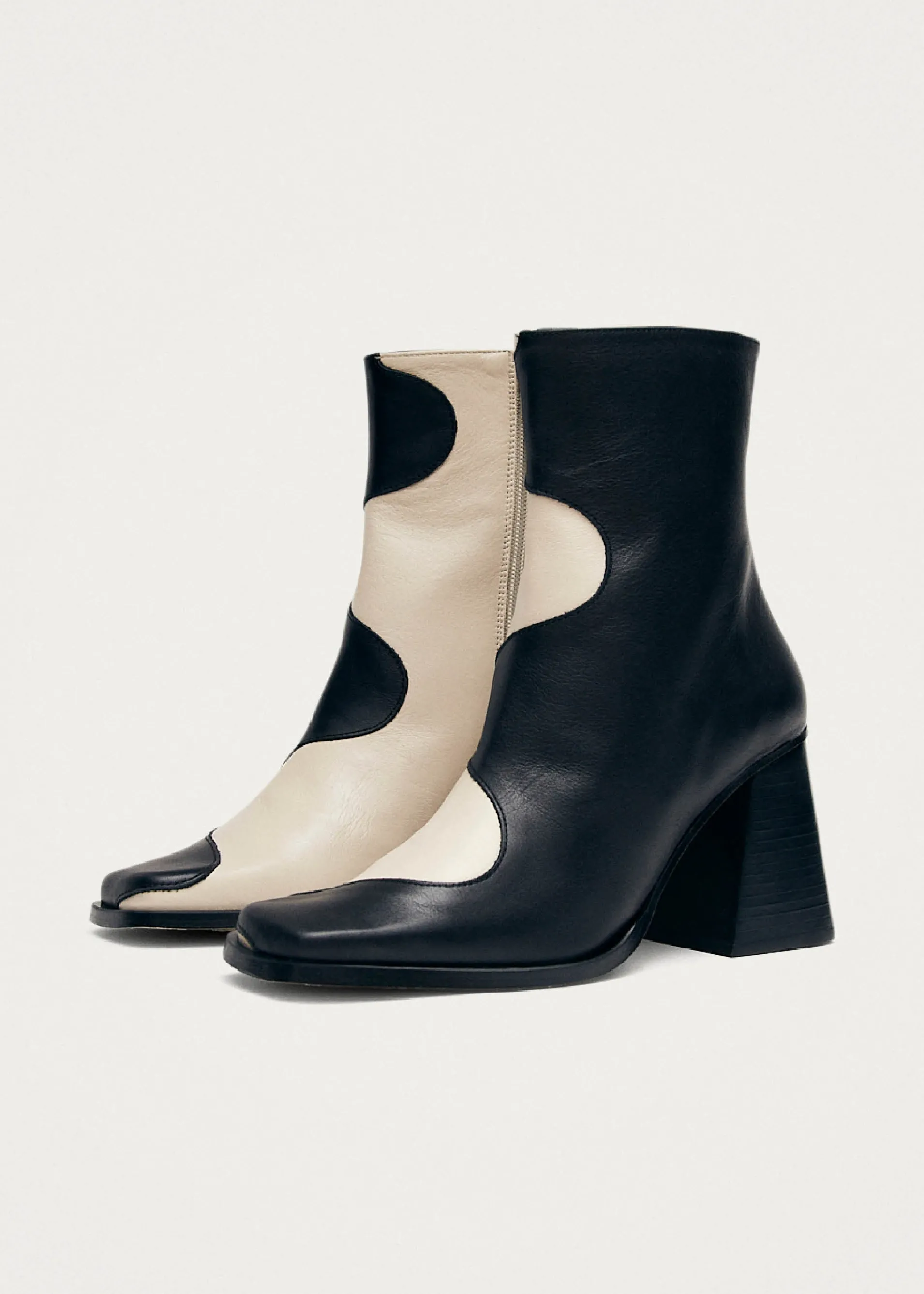 Best Sale Blair Bottines en cuir noir et blanc Unités Limitées | Bottes