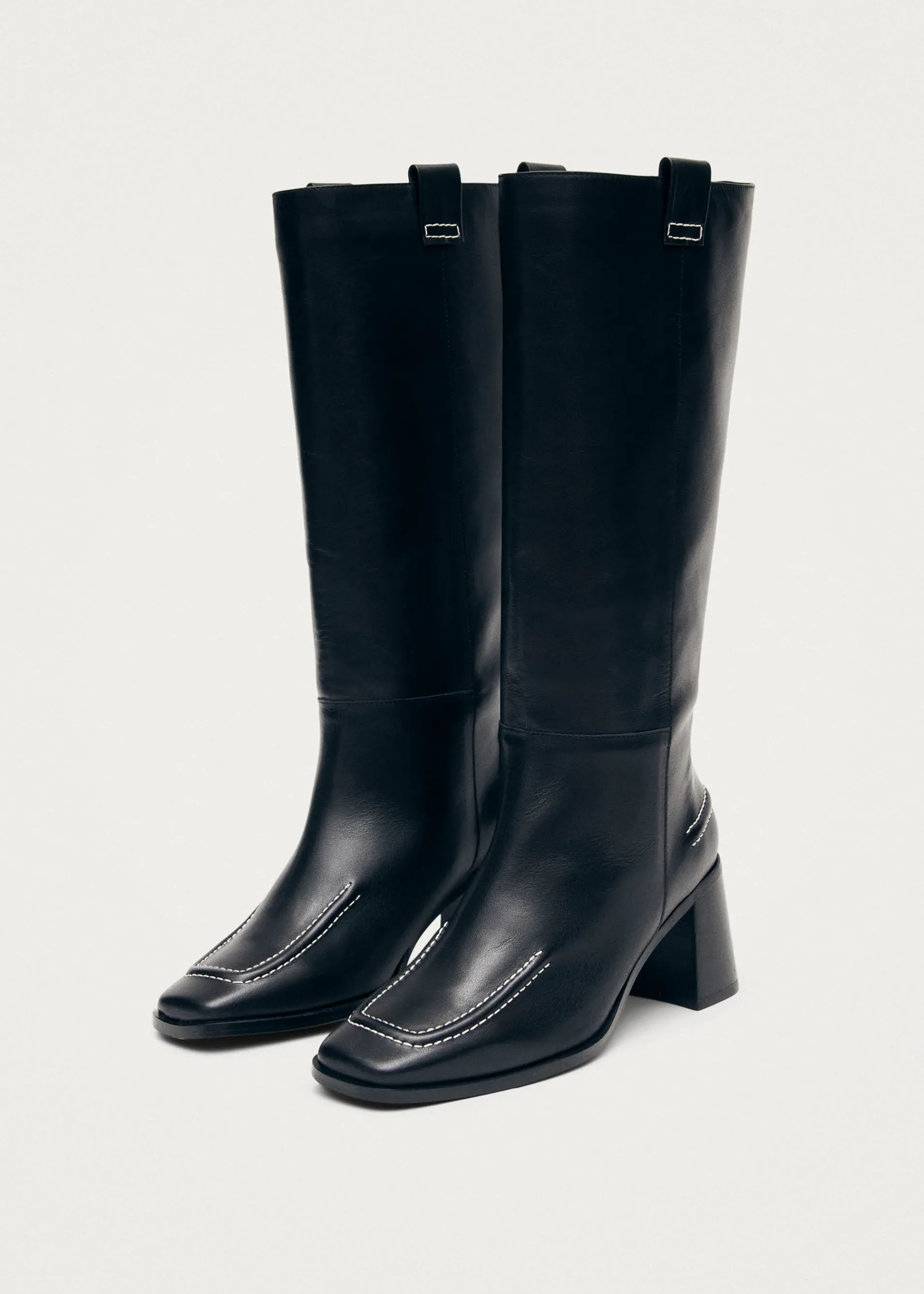 New Brayden Bottes en Cuir Noir Bottes