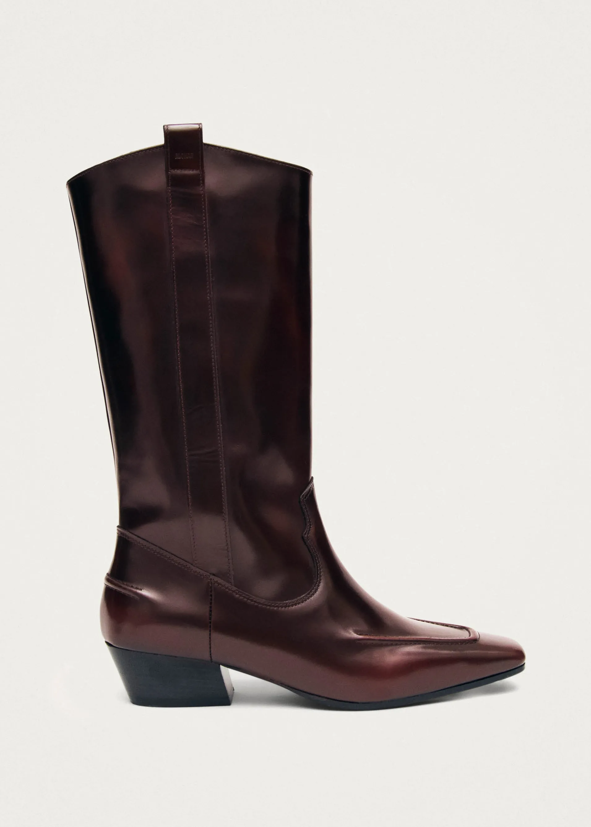 Hot Chase Brushed Bottes en Cuir Bordeaux Bottes