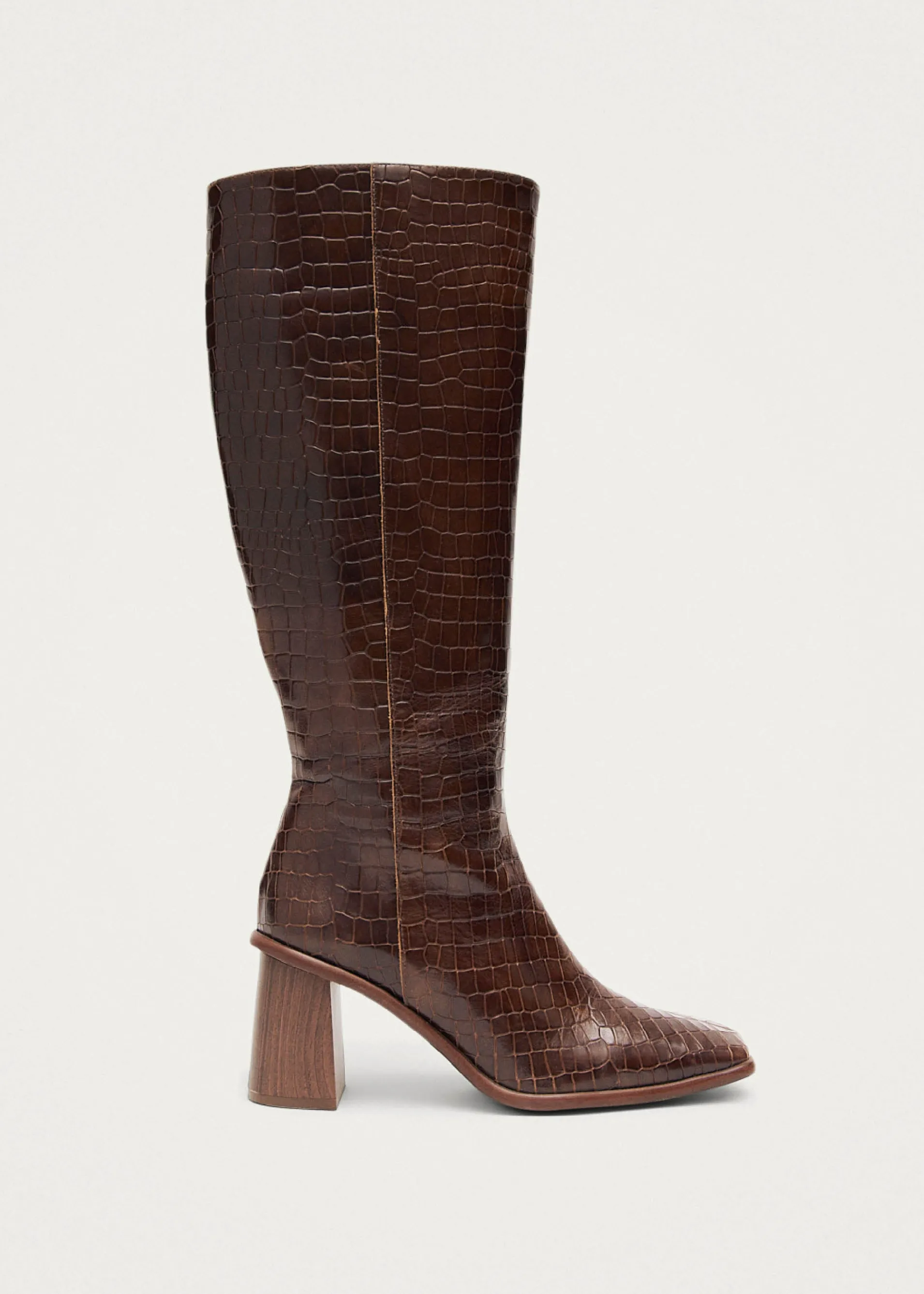 Cheap East Croco Bottes en cuir marron Unités Limitées | Bottes