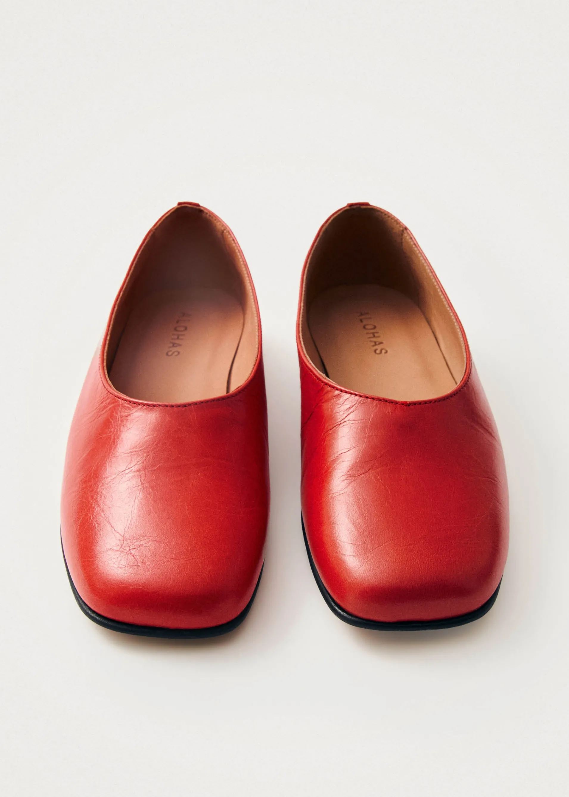 Discount Edie Ballerines en Cuir Rouge Unités Limitées | Ballerines