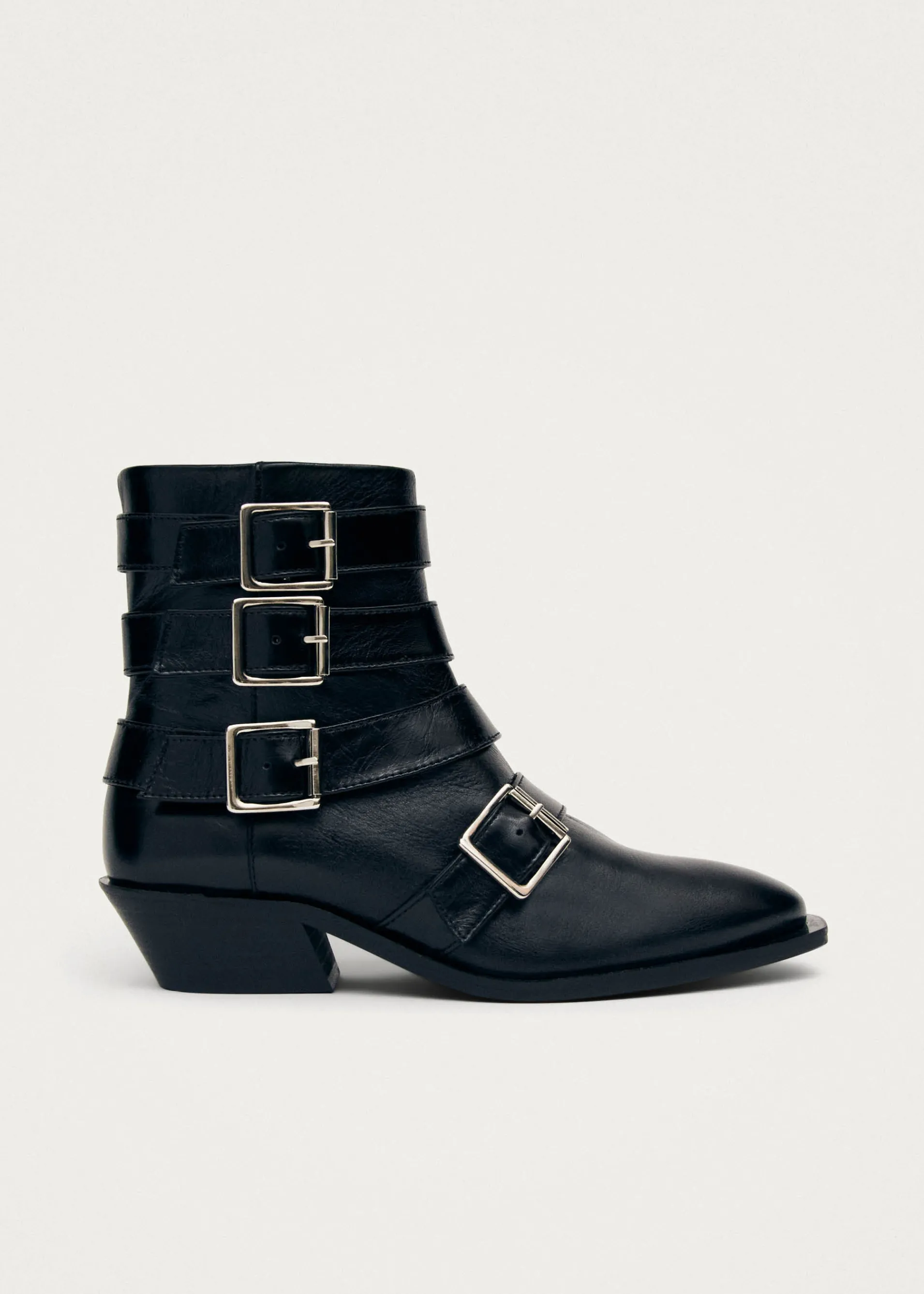 New Eras Bottines en Cuir Noir Bottes