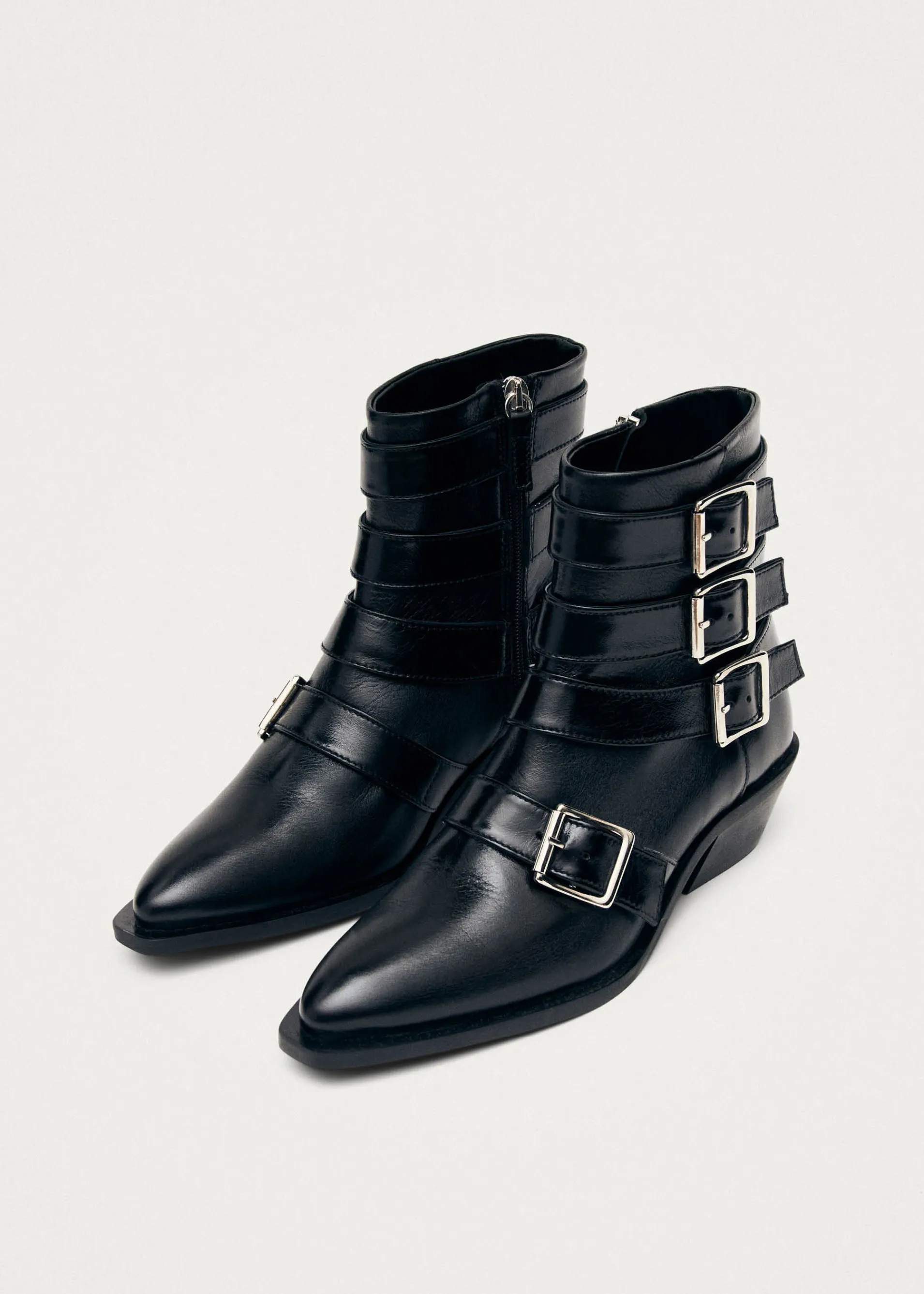 New Eras Bottines en Cuir Noir Bottes