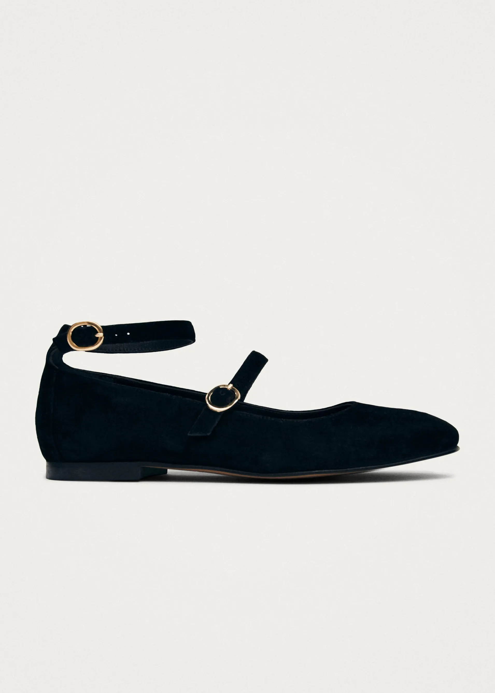 Online Evelyn Ballerines Mary-Jane en Daim Noir Unités Limitées | Ballerines