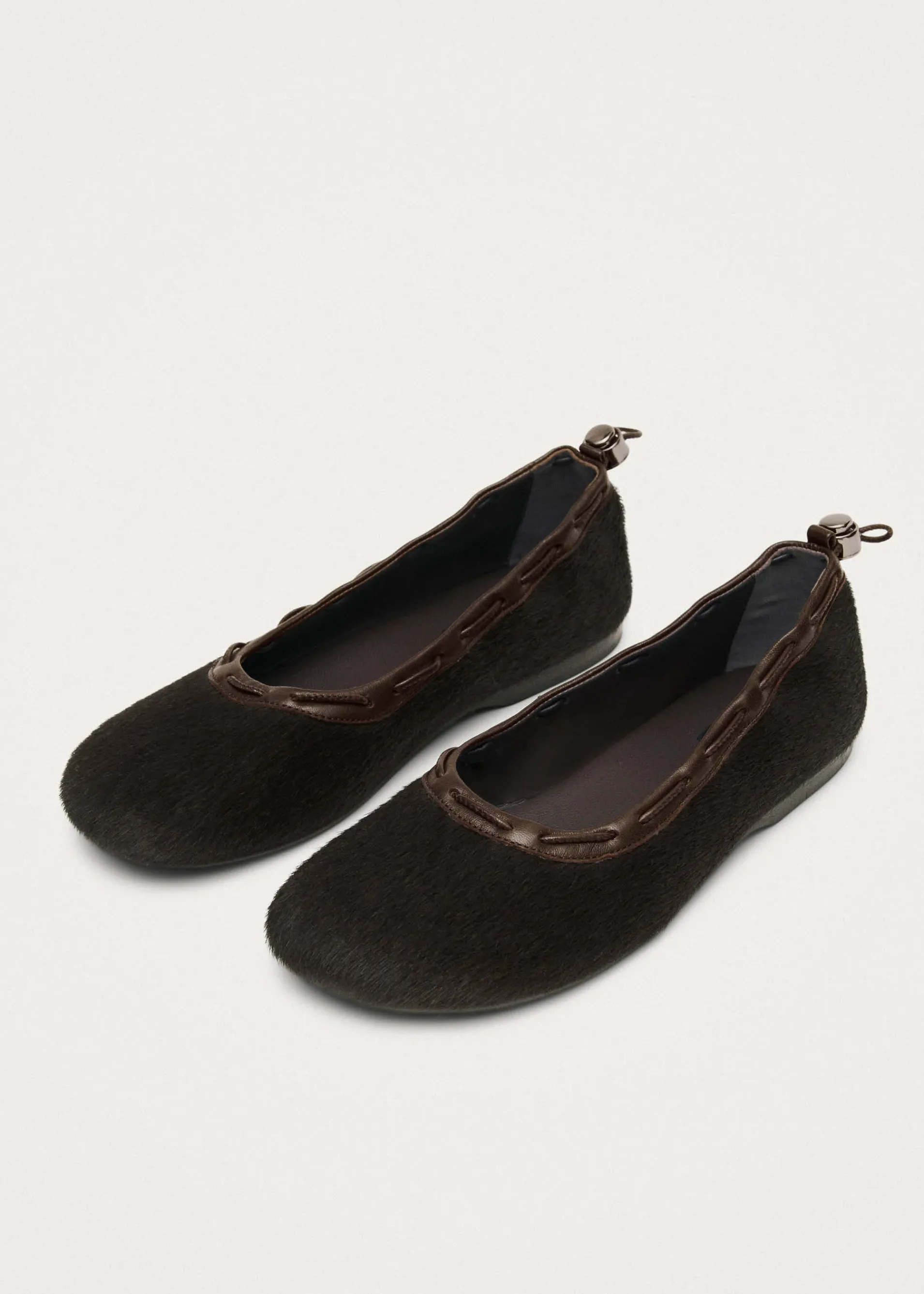 Discount Gill Soft Ballerines en Cuir Marron Ballerines