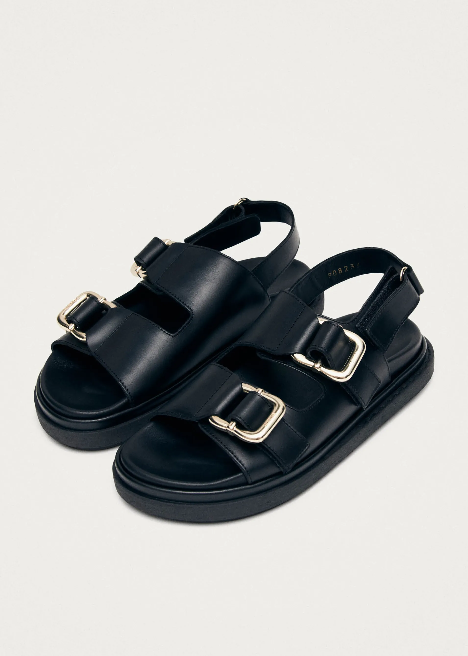 Cheap Harper Sandales en cuir noir Sandales