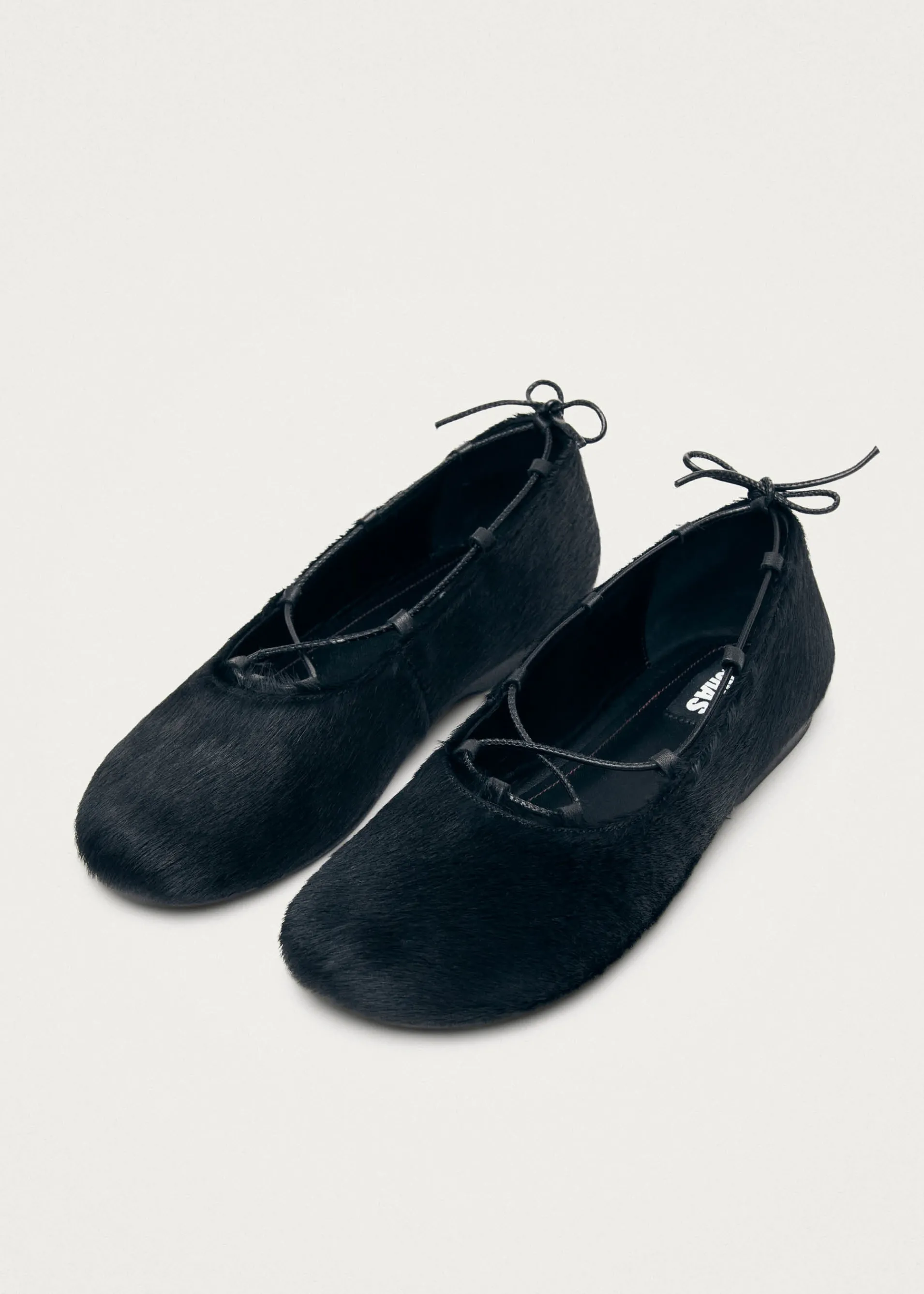 Store Hollis Soft Black Leather Ballet Flats Ballerines