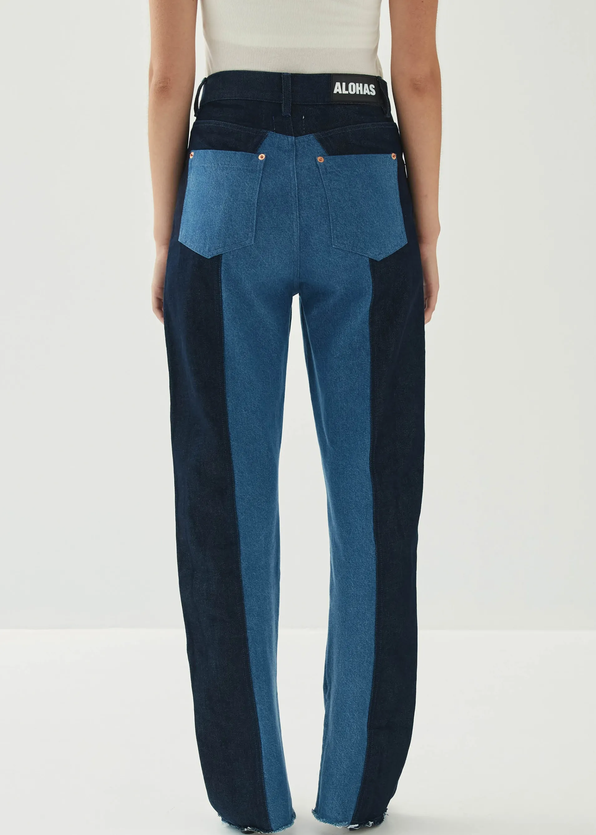 Best Sale Kansas Bicolor Indigo Denim Trousers Unités Limitées | Denim