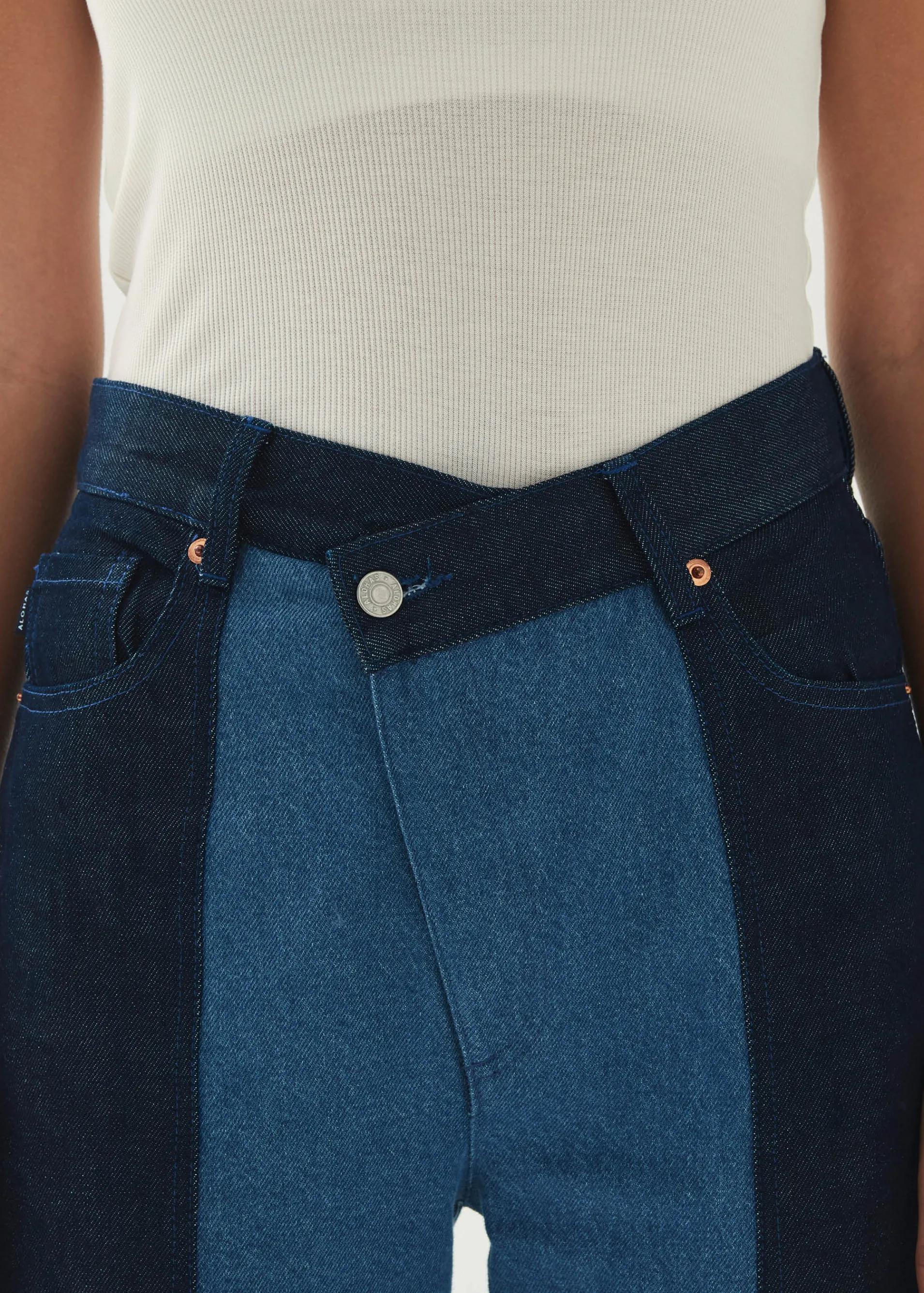 Best Sale Kansas Bicolor Indigo Denim Trousers Unités Limitées | Denim