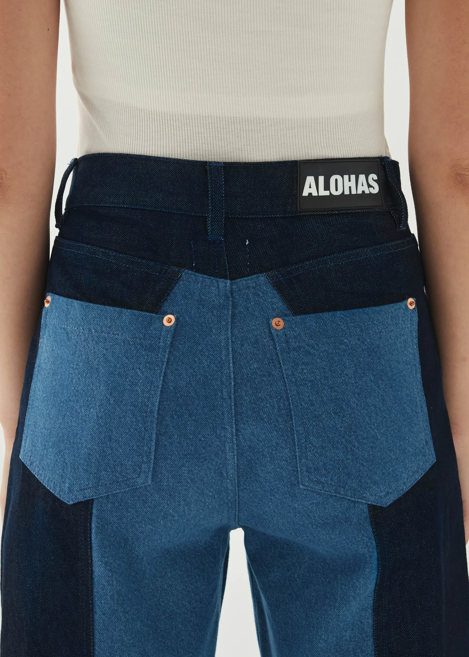 Best Sale Kansas Bicolor Indigo Denim Trousers Unités Limitées | Denim