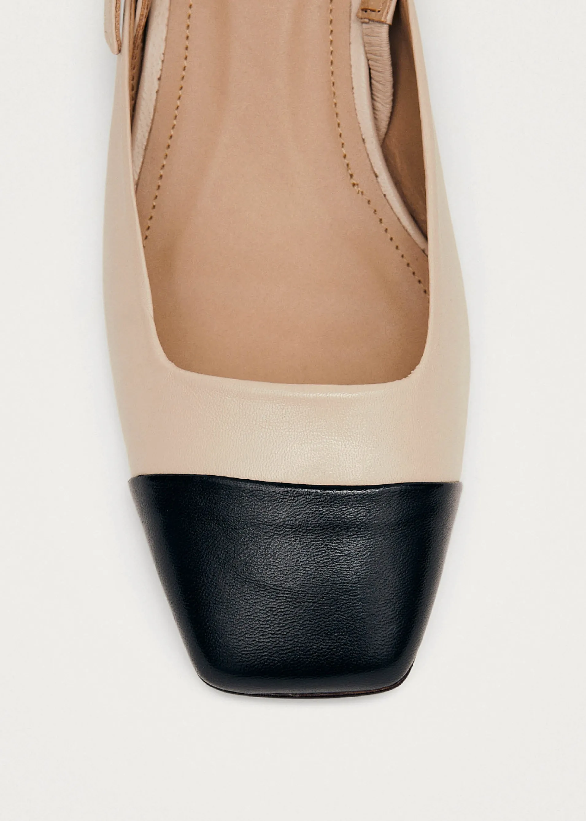 Best Lindy Escarpins Bicolore en Cuir Crème et Noir Unités Limitées | Chaussures À Talons