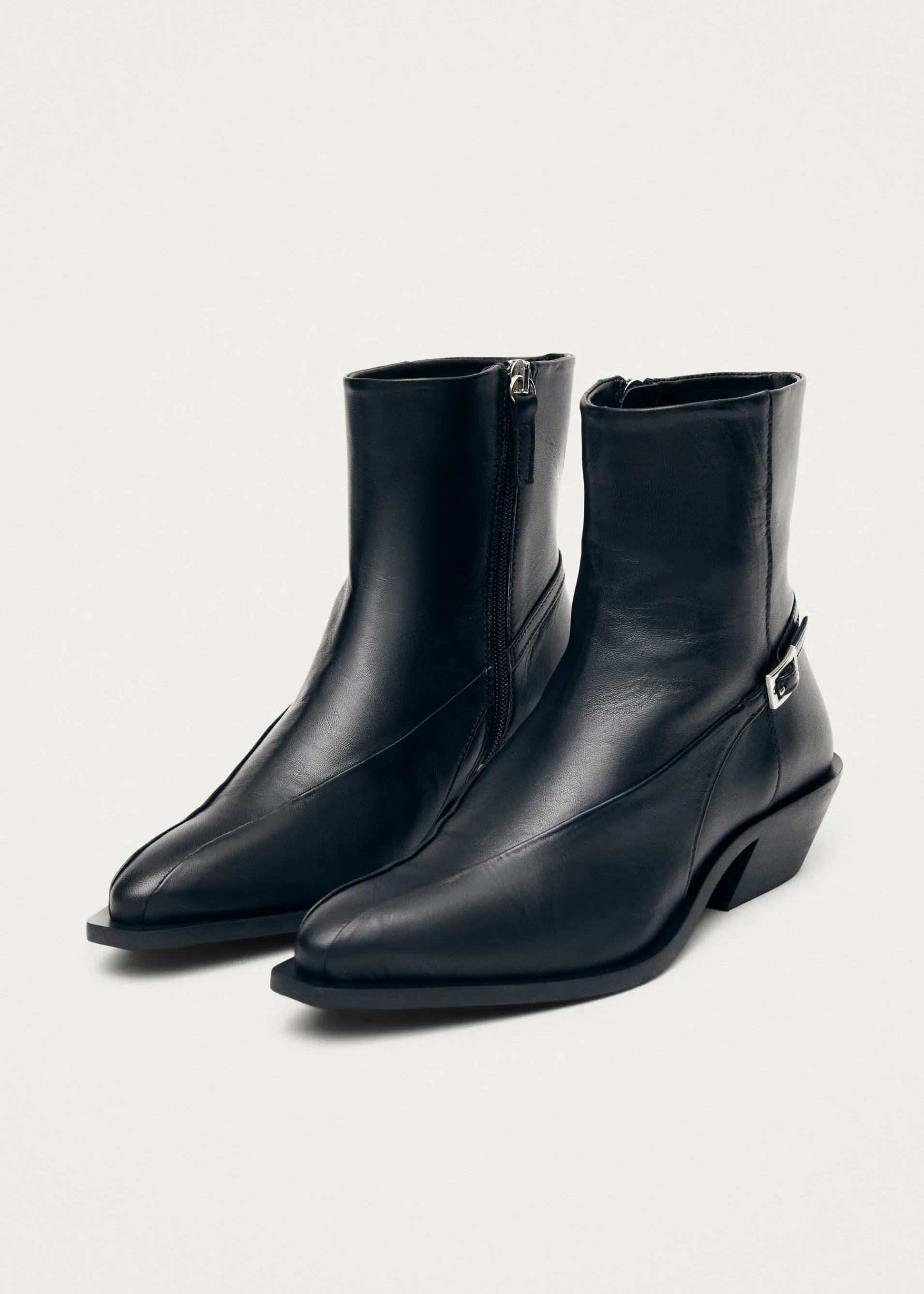 Fashion Lizzie Bottines en Cuir Noir Bottes