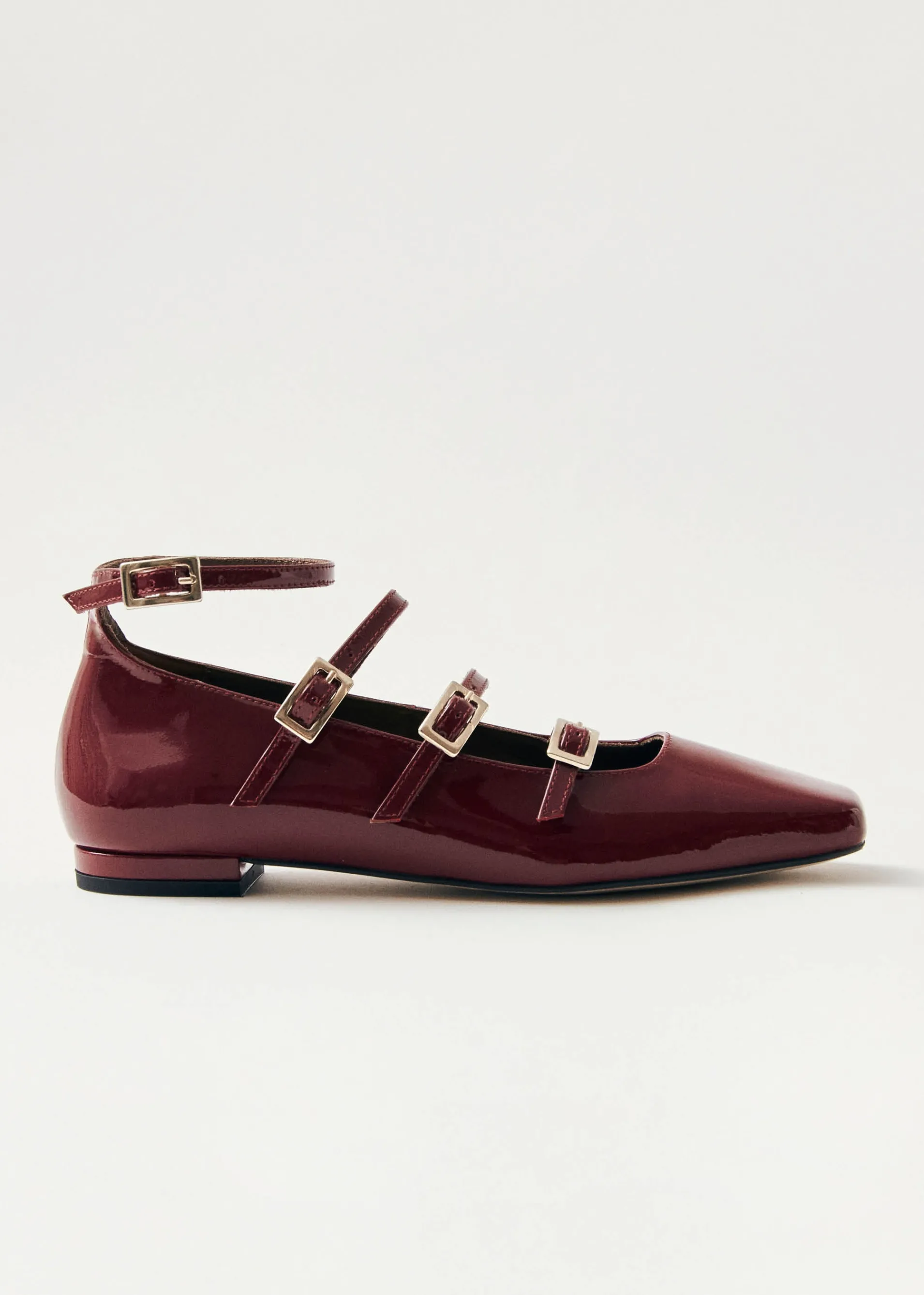 Outlet Luke Ballerines Mary Jane en Cuir Verni Bordeaux Ballerines