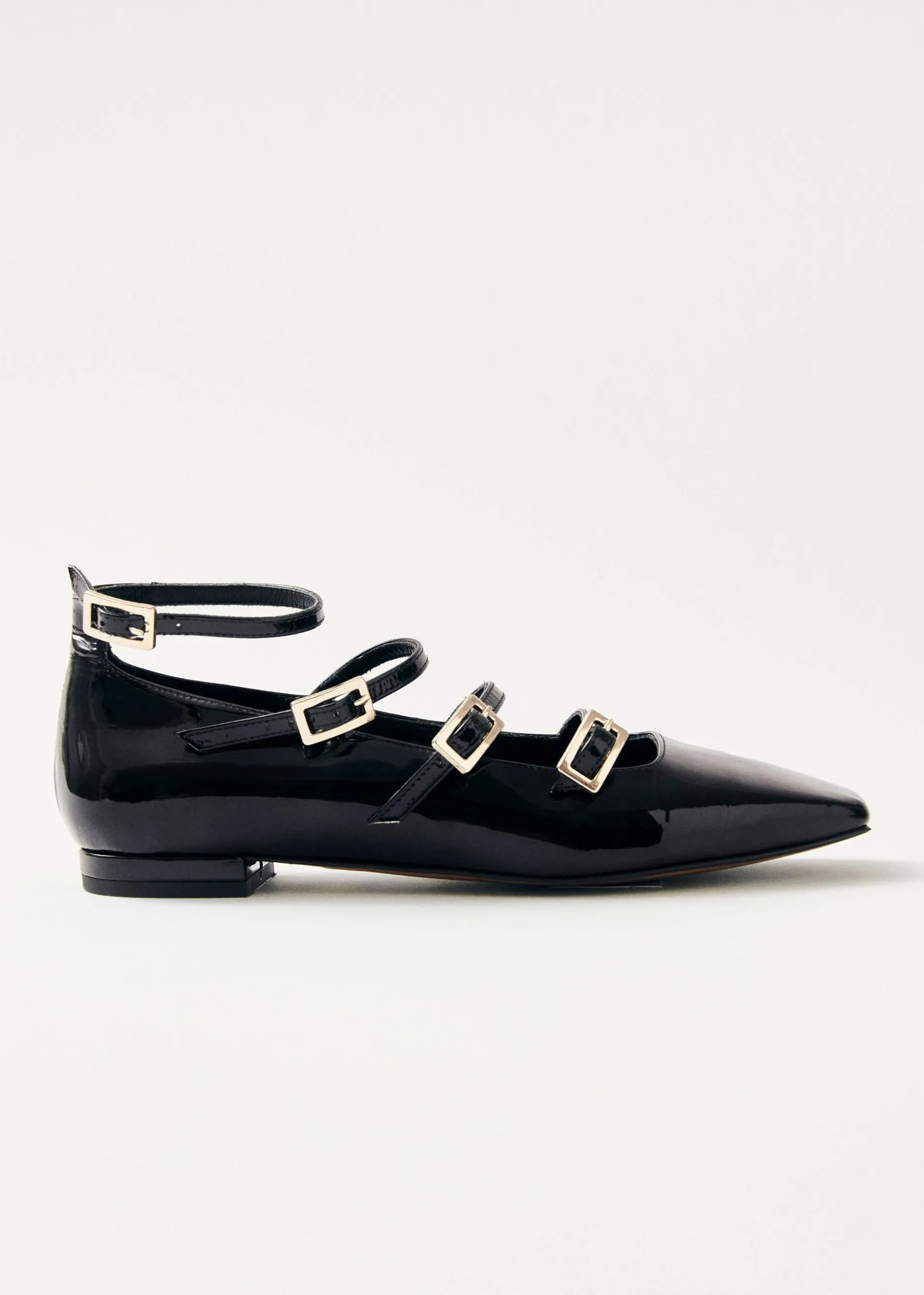 Store Luke Ballerines Mary Jane en Cuir Verni Noir Ballerines