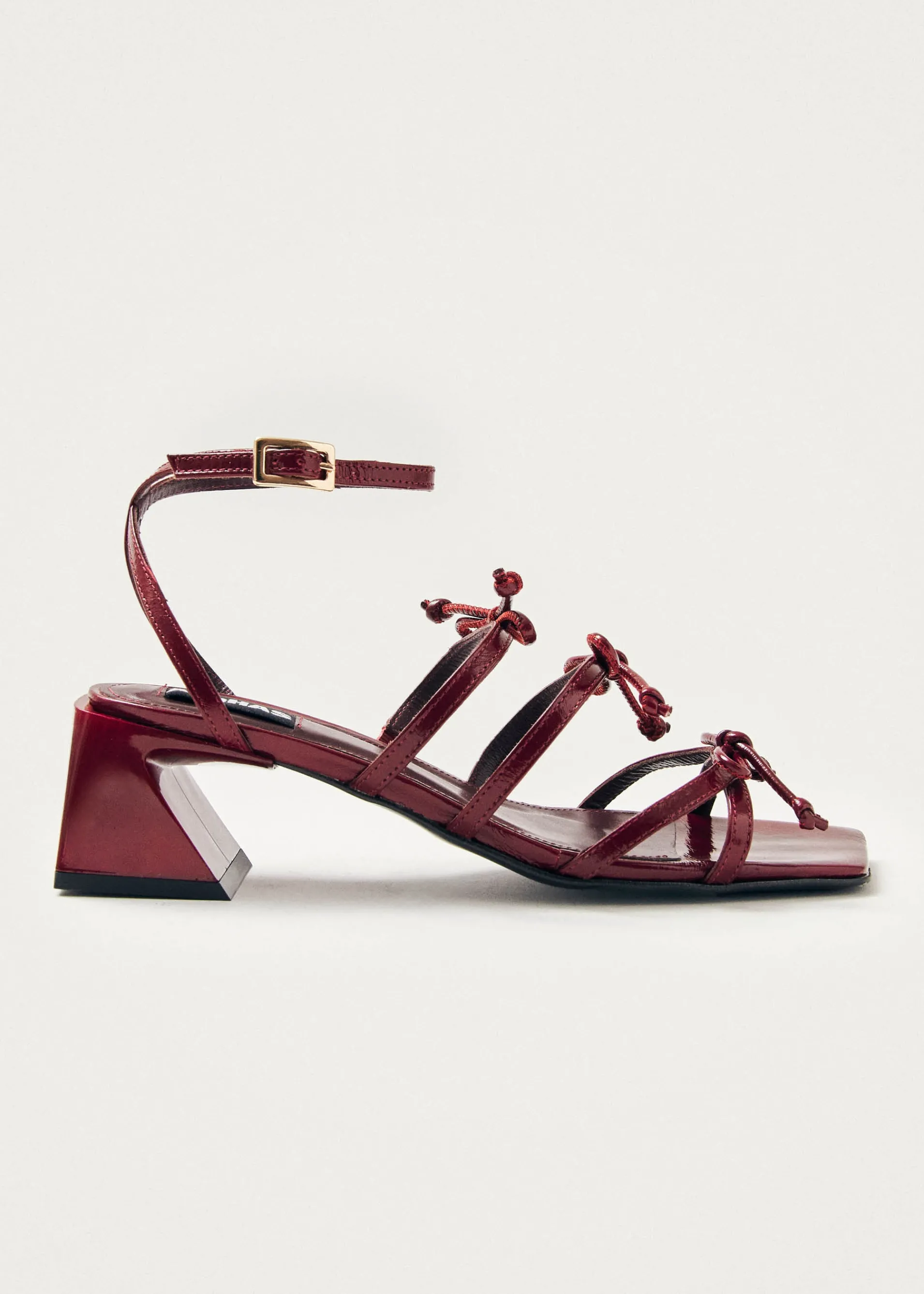 New Luzelle Onix Burgundy Leather Sandals Sandales