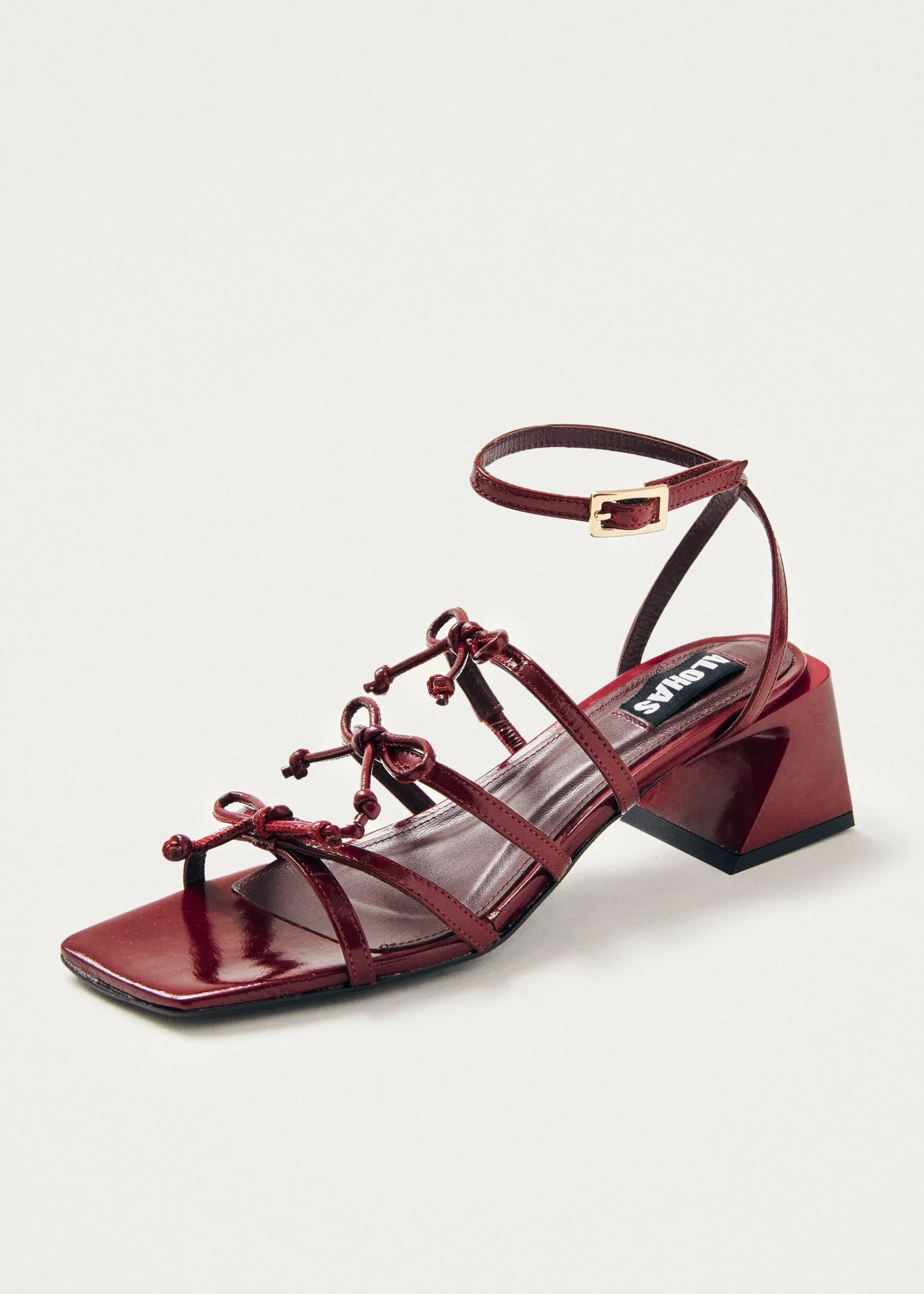 New Luzelle Onix Burgundy Leather Sandals Sandales