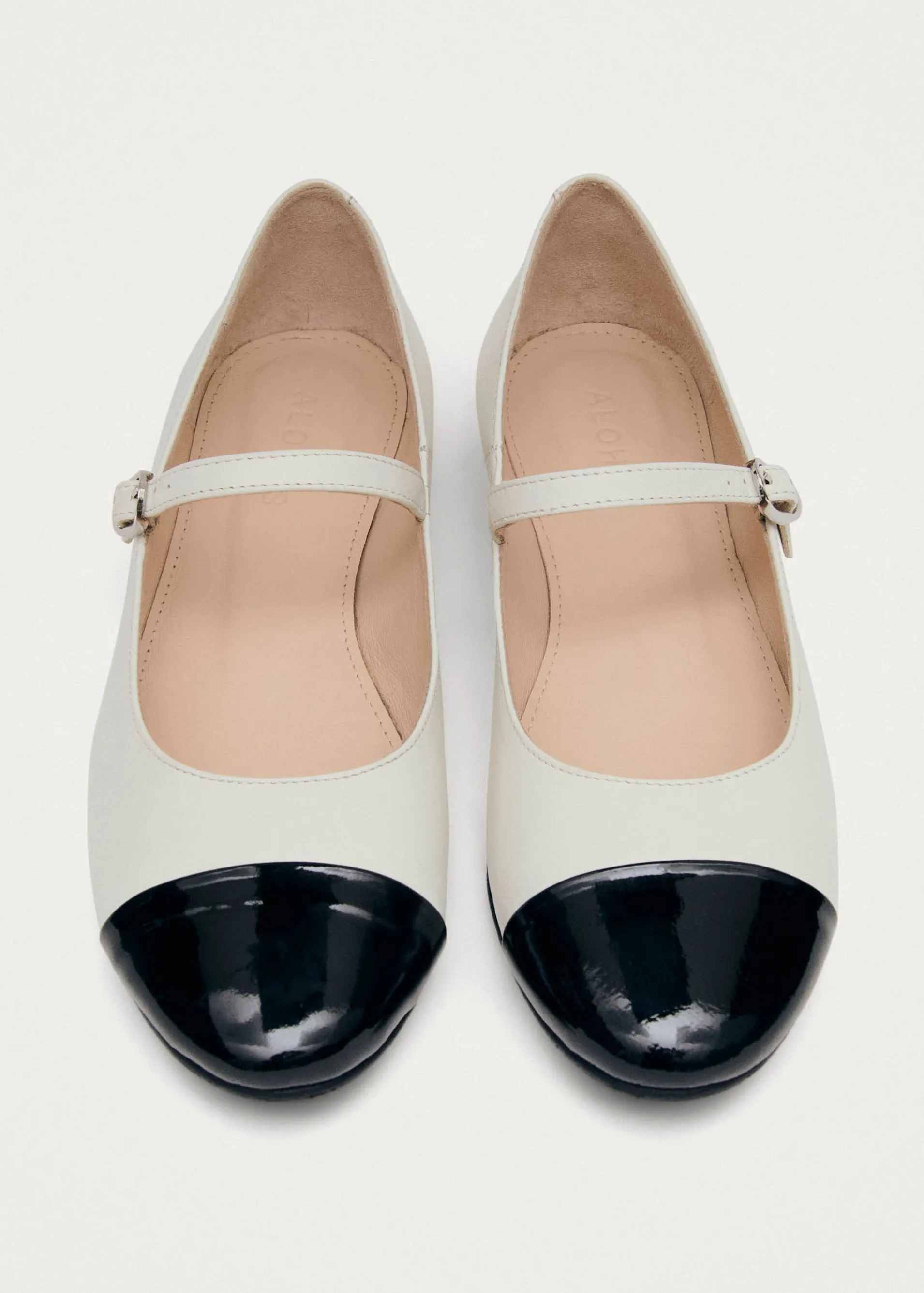 Online Musa Bicolor Black Cream Leather Ballet Flats Unités Limitées | Ballerines