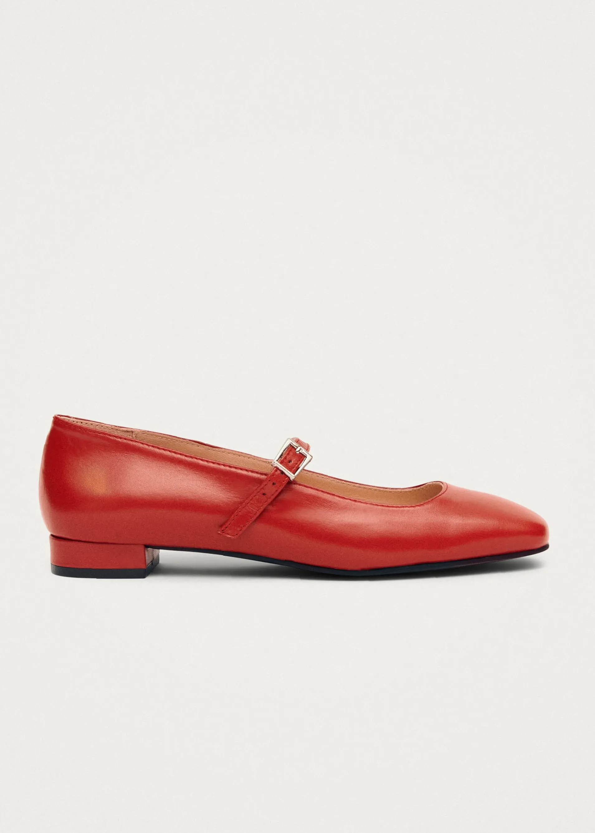 Best Sale Por Do Sol Ballerines en Cuir Rouge Unités Limitées | Ballerines