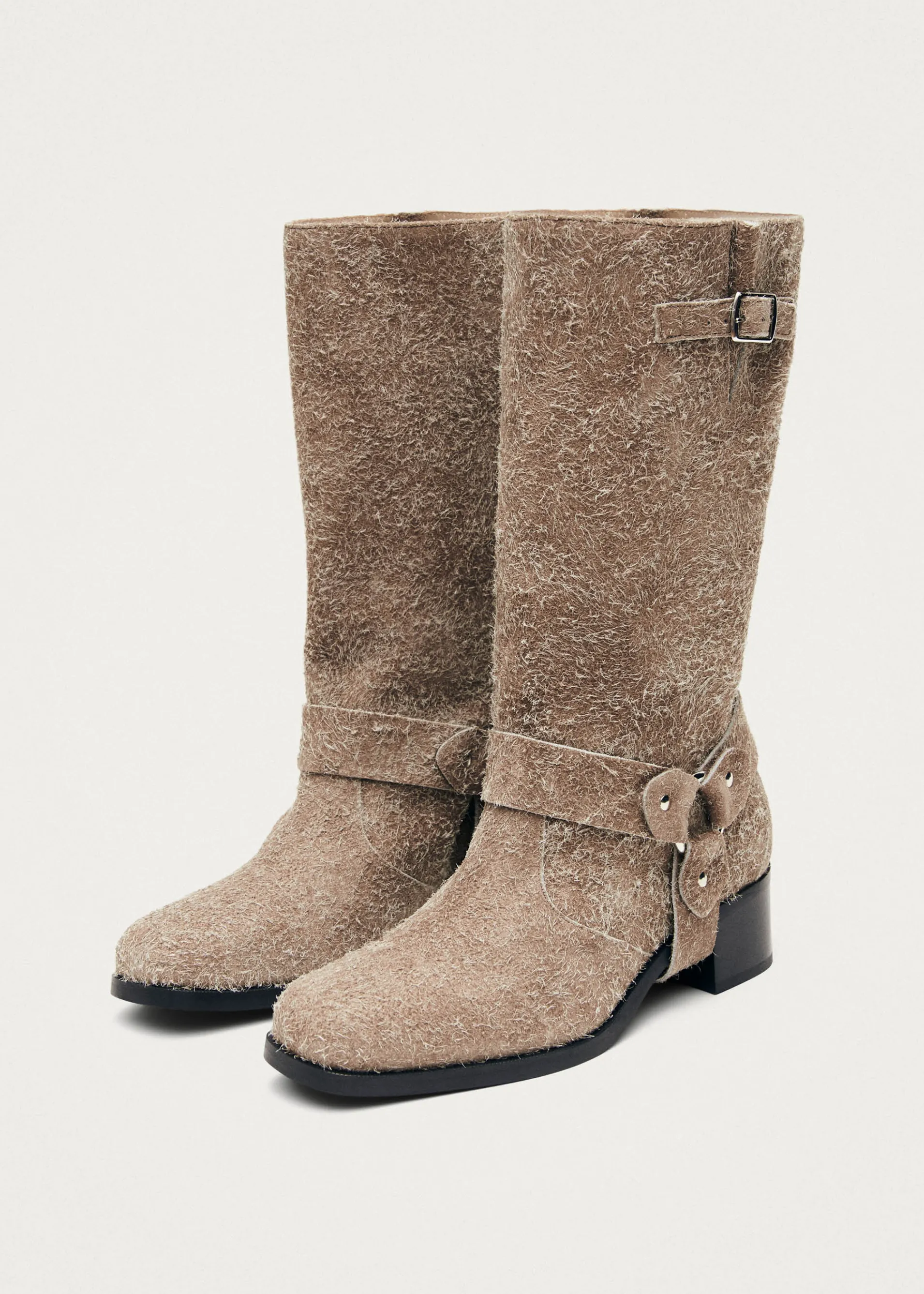 Online Rocky Suede Fuzzy Beige Bottes