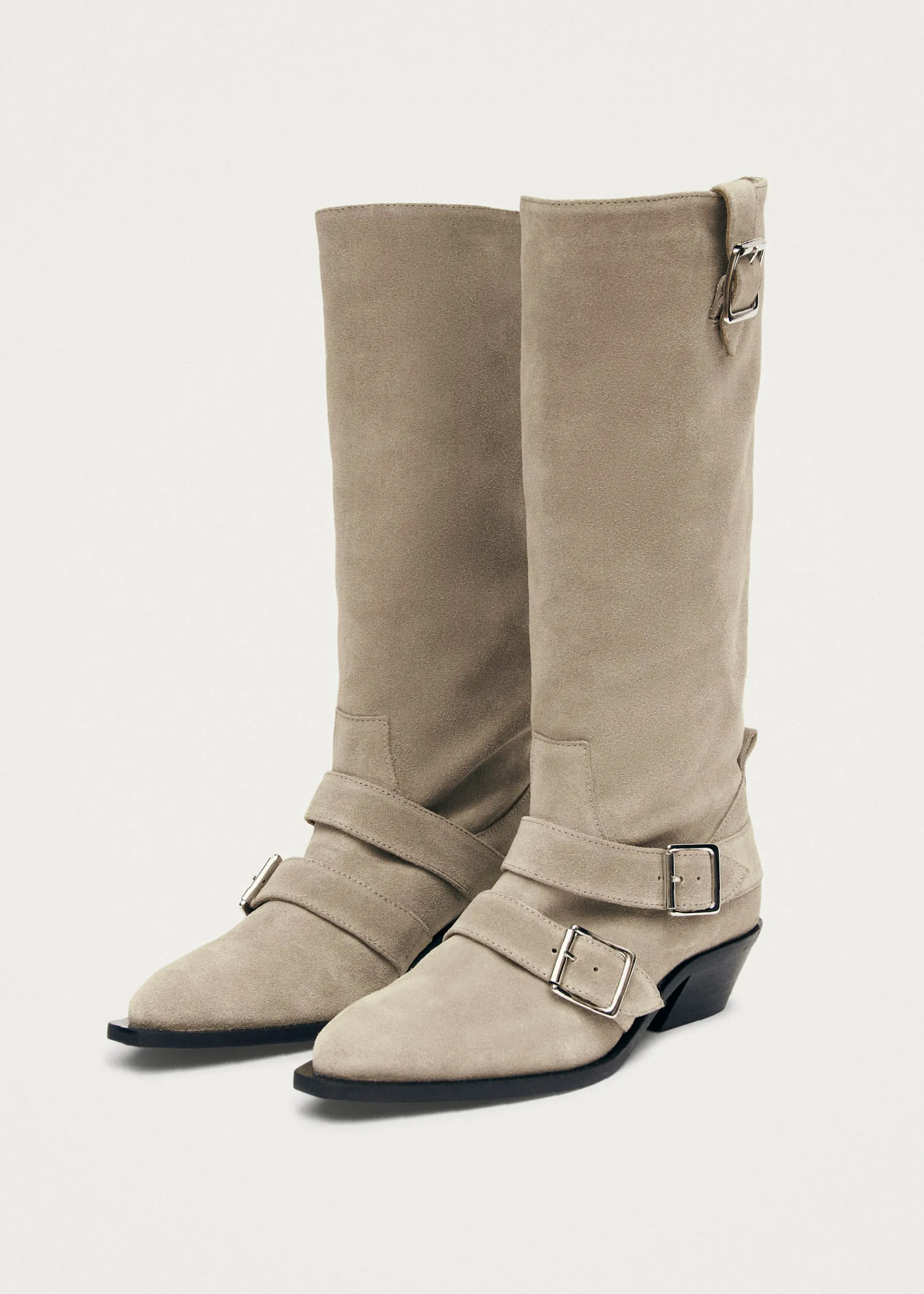 Store Ryder Suede Beige Leather Boots Bottes