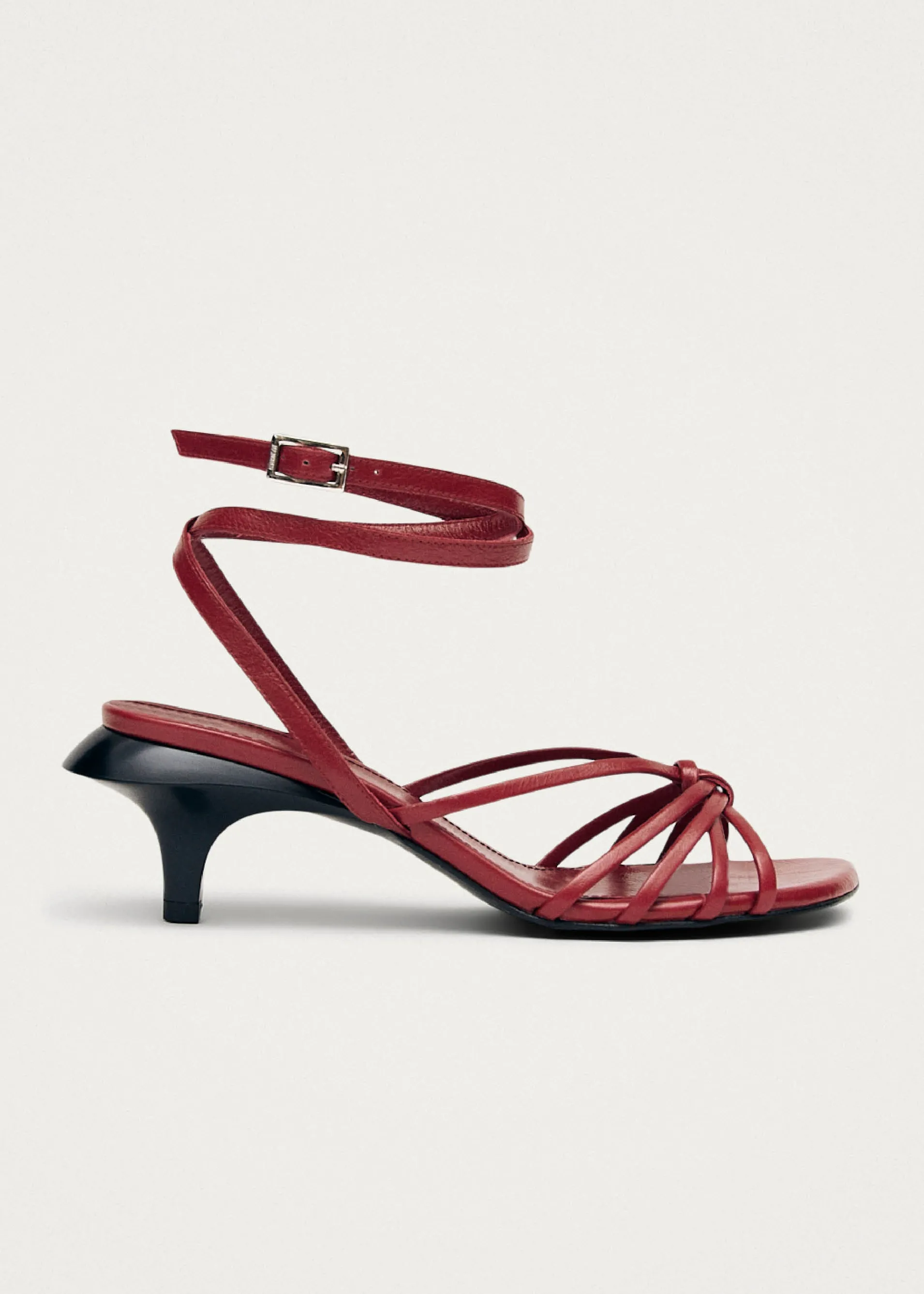 Hot Soleia Sandales en Cuir Rouge Sandales