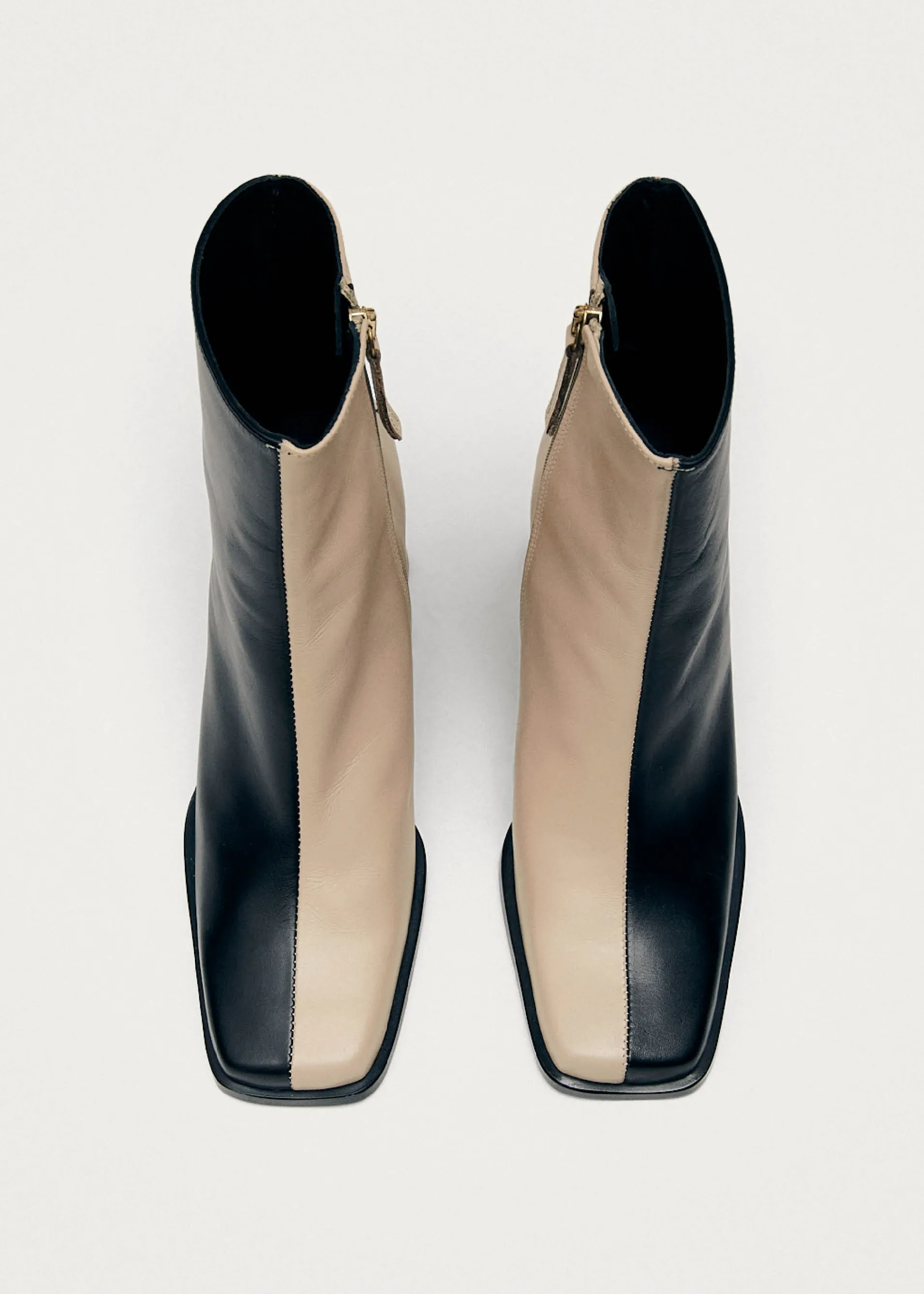 Clearance South Bicolor Bottines en cuir noir et beige Unités Limitées | Bottes