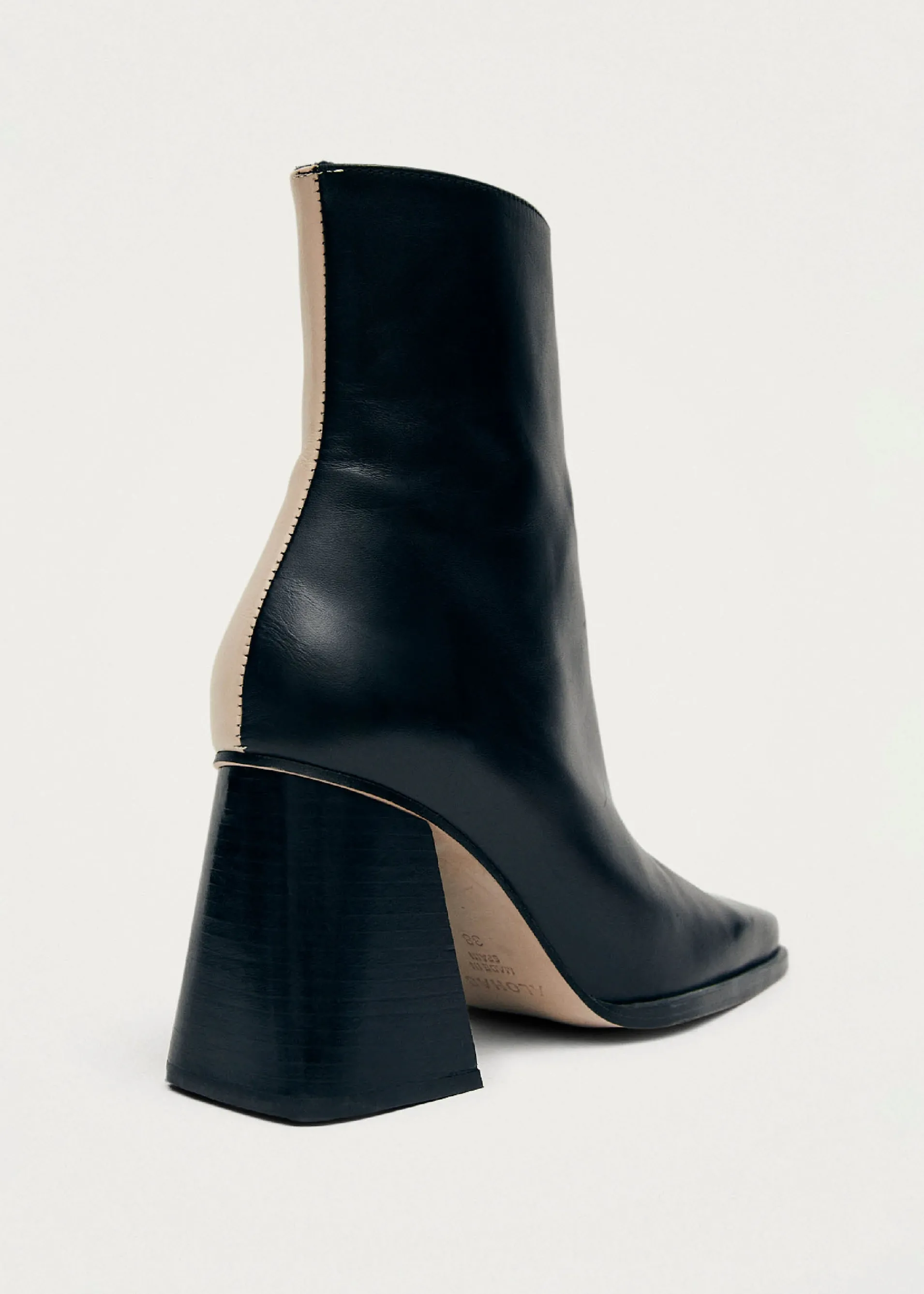 Clearance South Bicolor Bottines en cuir noir et beige Unités Limitées | Bottes