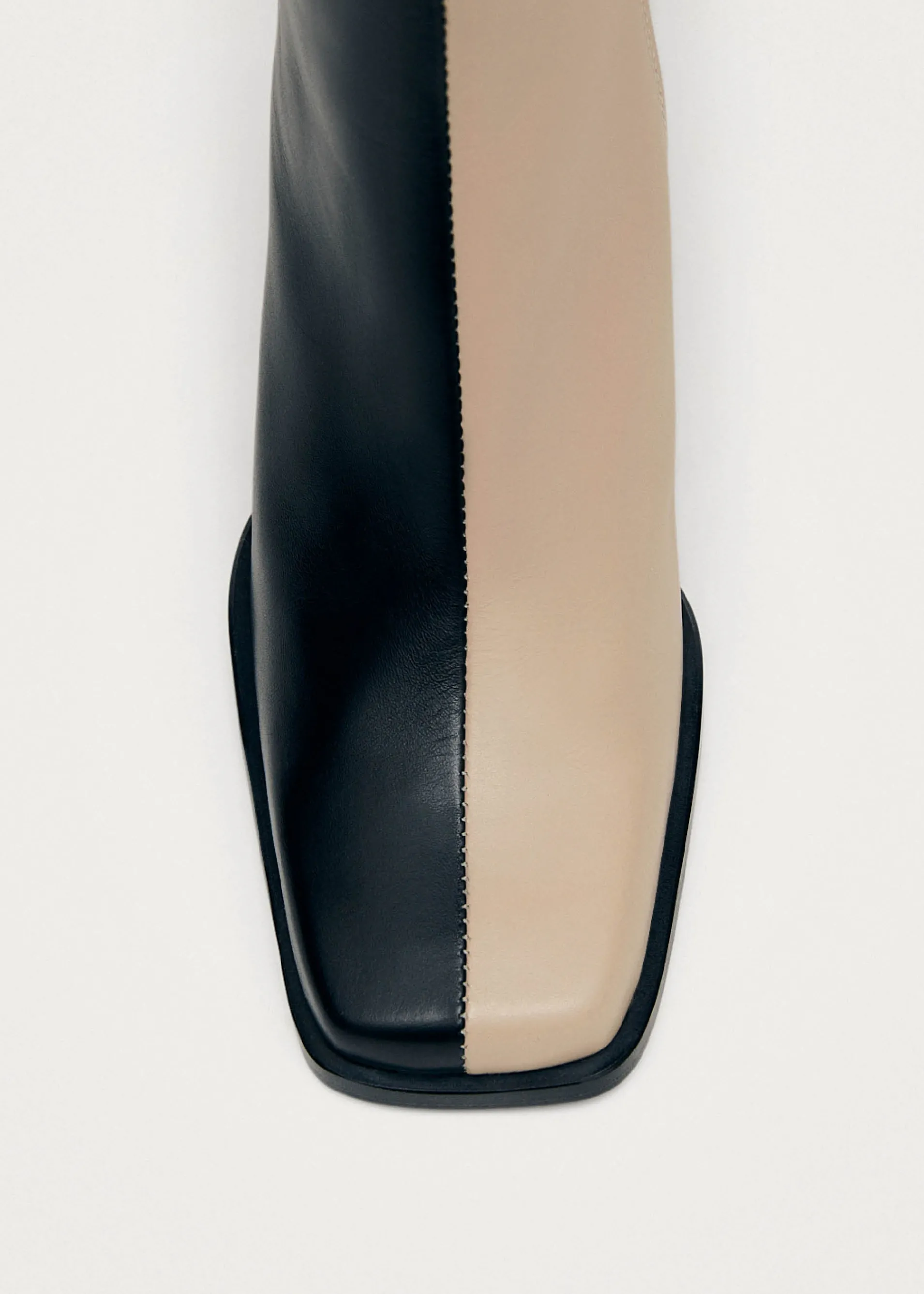 Clearance South Bicolor Bottines en cuir noir et beige Unités Limitées | Bottes