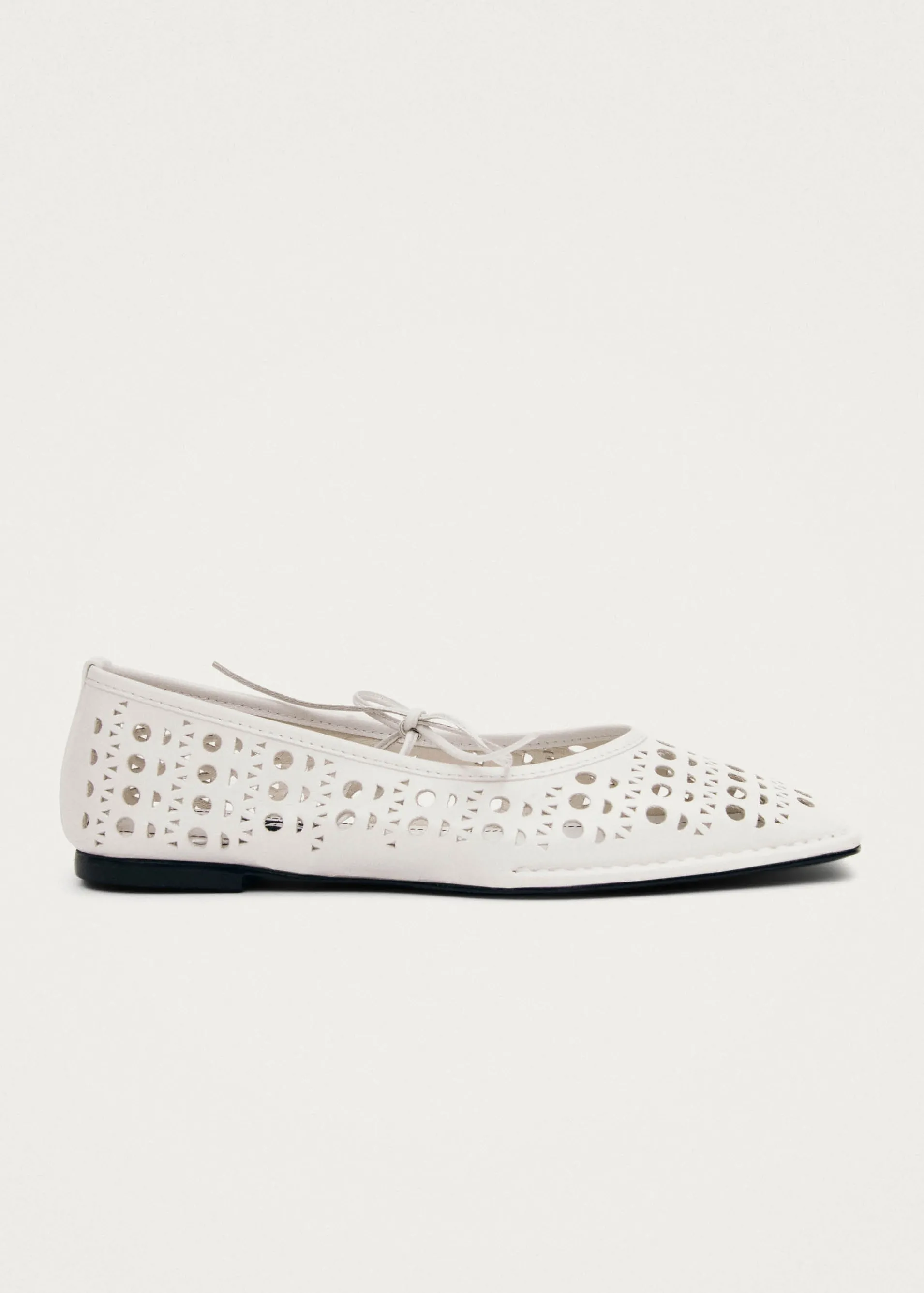 Store Sway Slit Ballerines en Cuir Blanc Ballerines