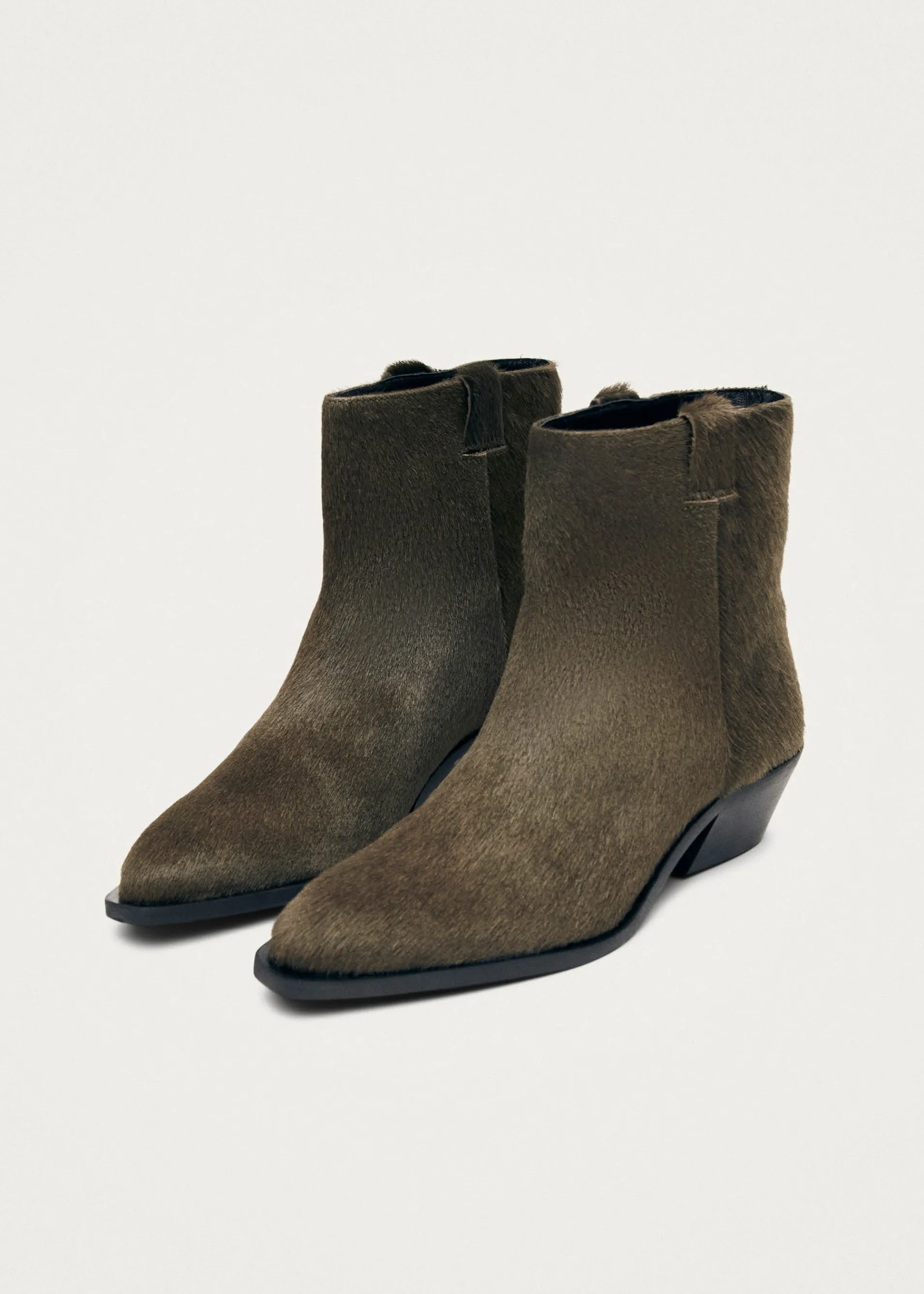 Shop Syd Bottines en Cuir Doux Kaki Bottes