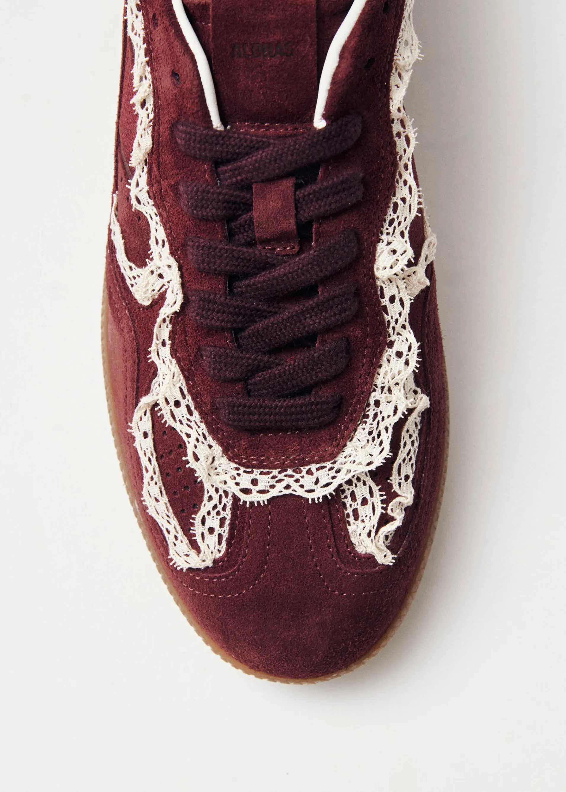 Flash Sale Tb.490 Crochet Baskets en Cuir Bordeaux Baskets