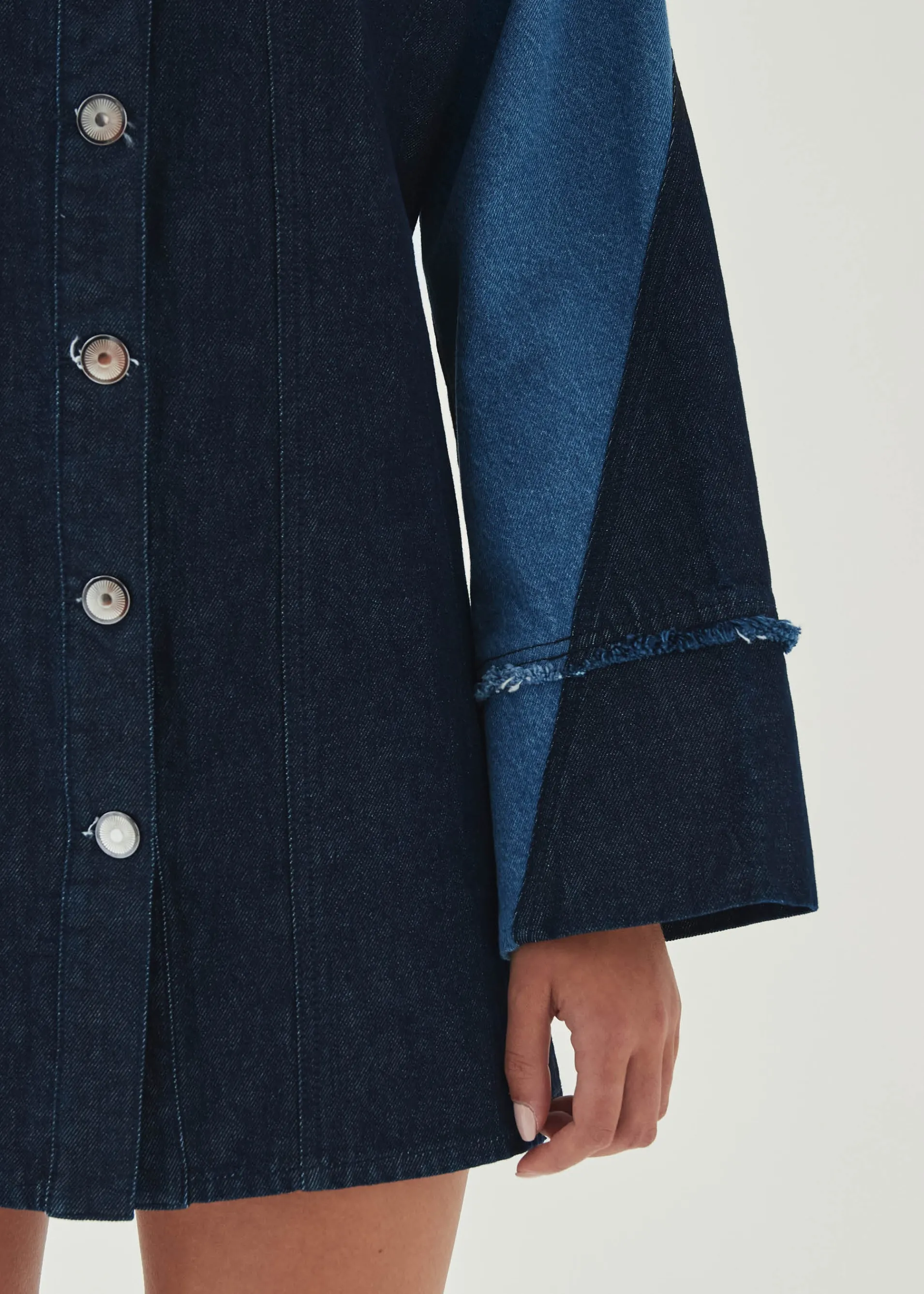 Shop Veden Bicolor Indigo Denim Dress Unités Limitées | Denim
