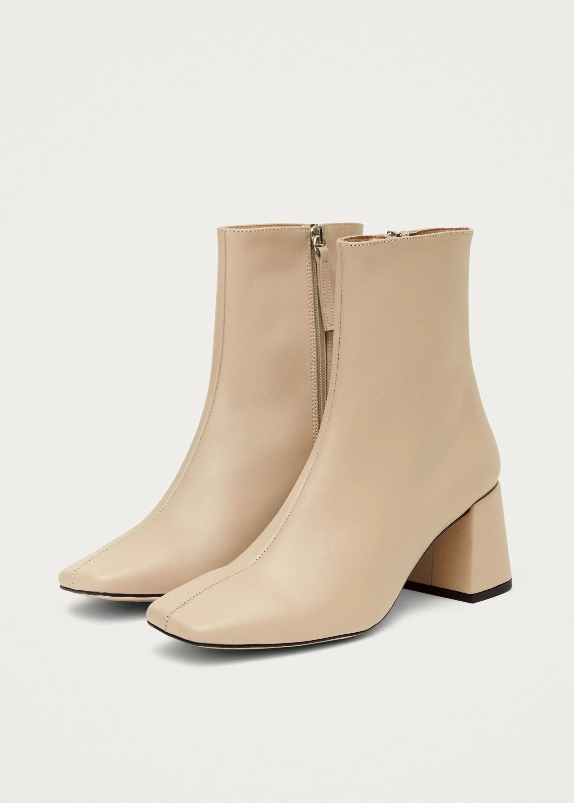 Online Watercolor Tahini Beige Vegan Leather Ankle Boots Vegan