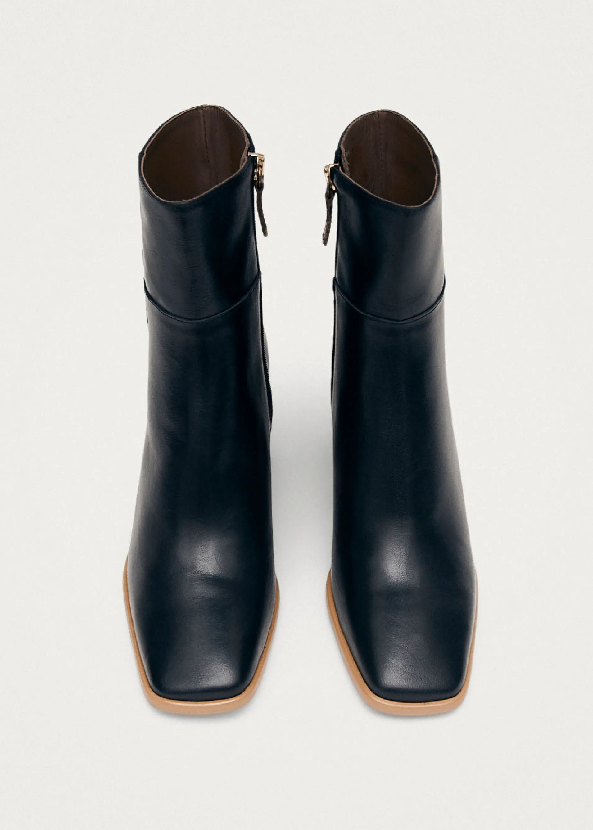 Cheap West Vintage Bottines en cuir noir Bottes