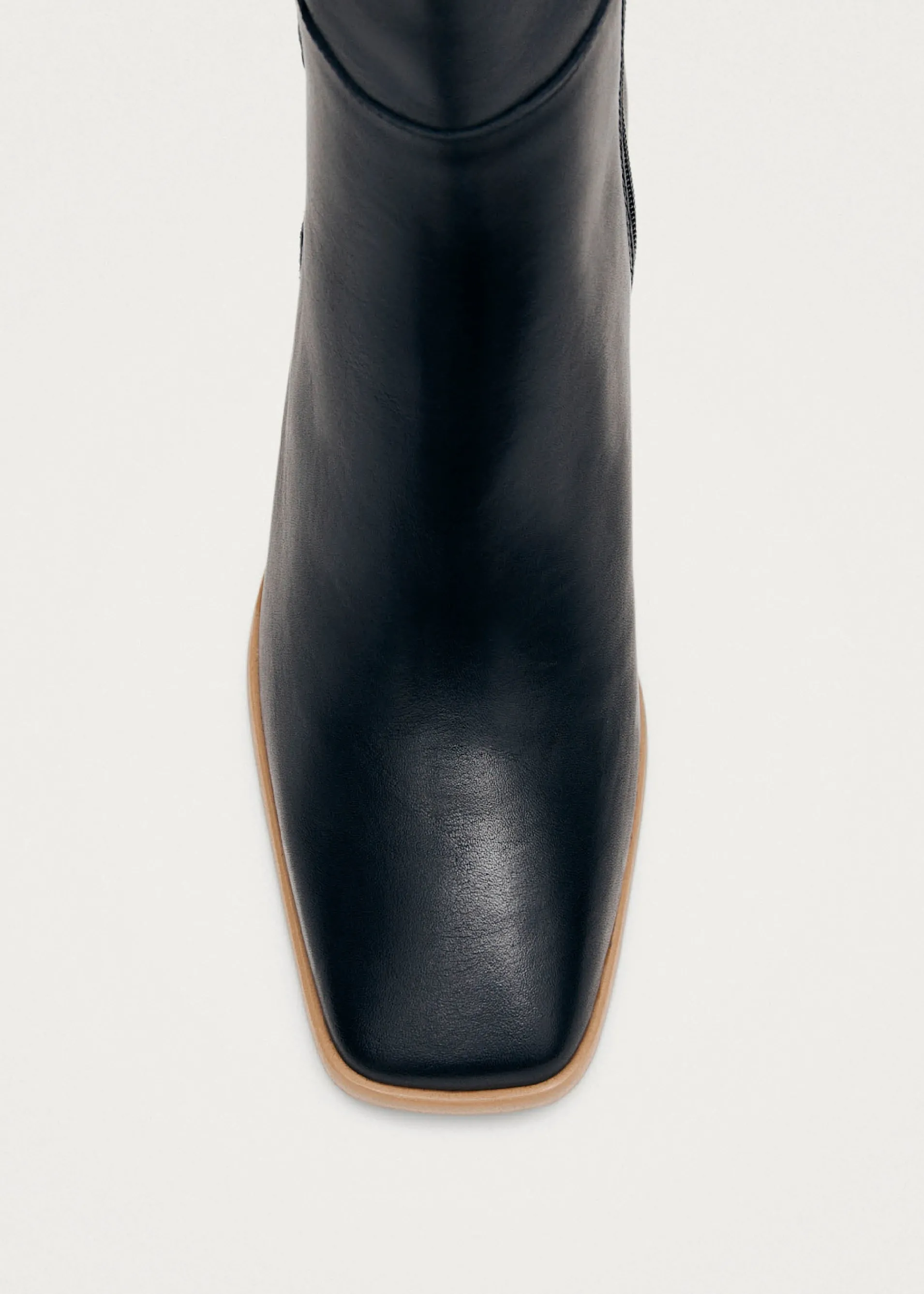 Cheap West Vintage Bottines en cuir noir Bottes