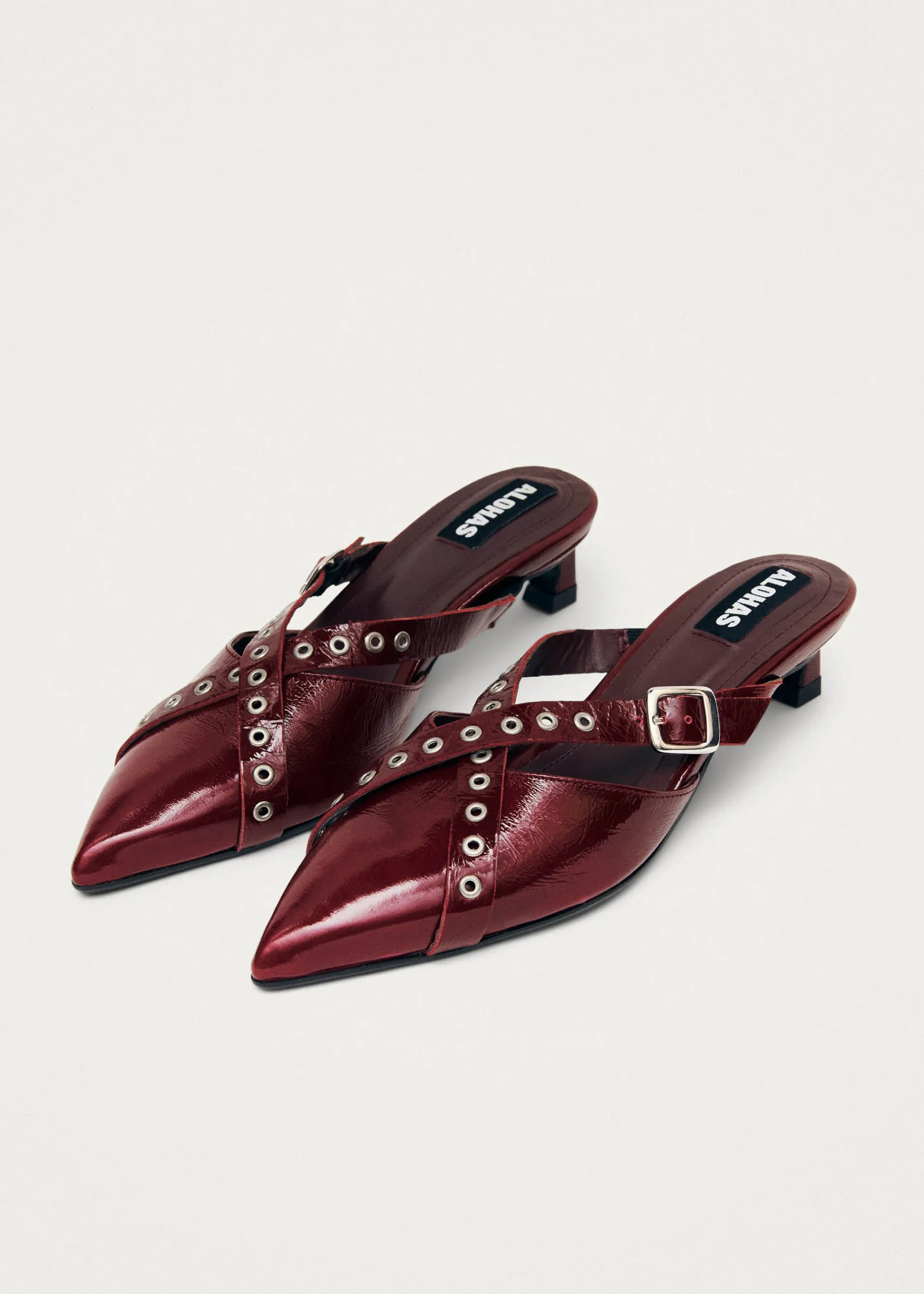 Cheap Zyra Onix Mules en Cuir Bordeaux Mules